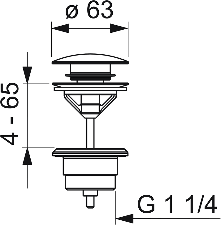 HANSA Ablaufgarnitur G 1 1/4, verschließbar, chrom