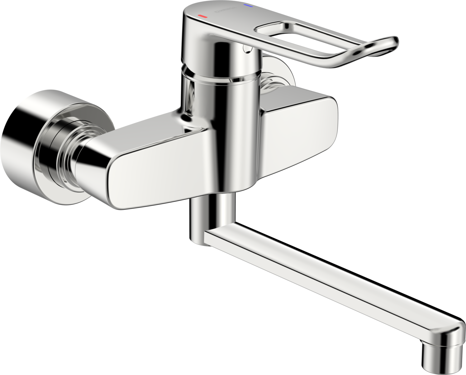 HANSA Waschtisch-Einhebelmischer HANSACLINICA Wandmontage, Bügelhebel, Ausladung 277 mm, chrom