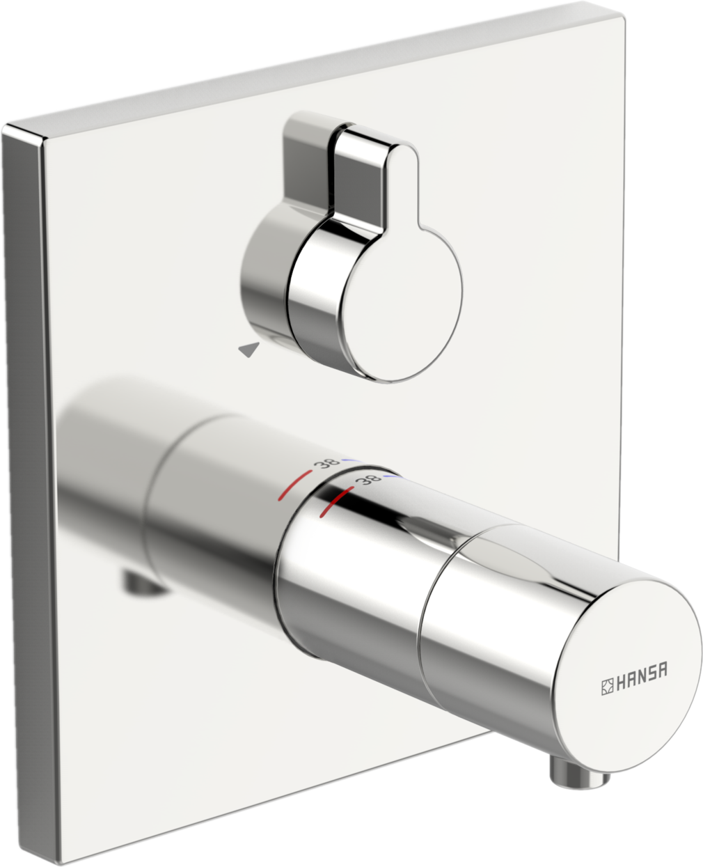HANSA Fertigmontageset HANSAVAROX PRO UP-Wannen-Thermostat, Drehumsteller, druckunabhängig, Rosette eckig, chrom