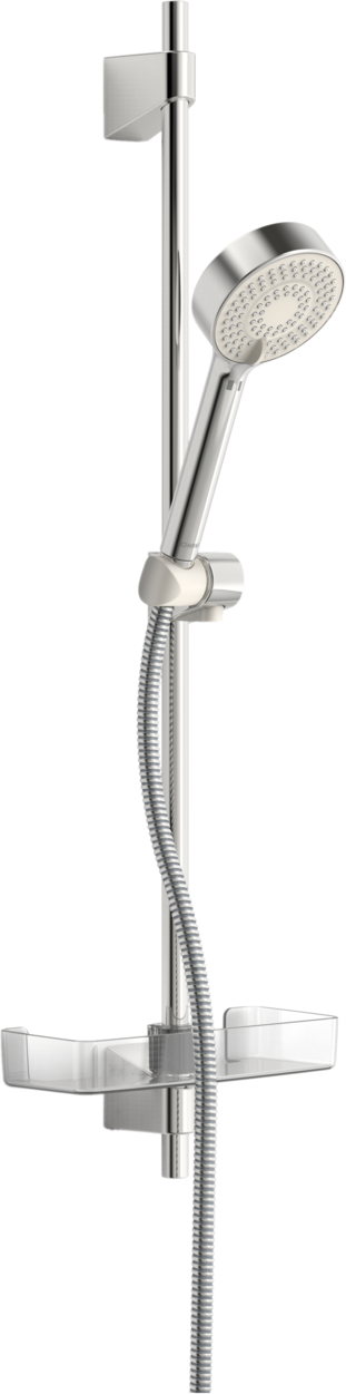 HANSA Brausestangen-Set HANSABASICJET 764 mm, Handbrause dreistrahlig, Seifenschale, chrom, d&#x3D; 18mm