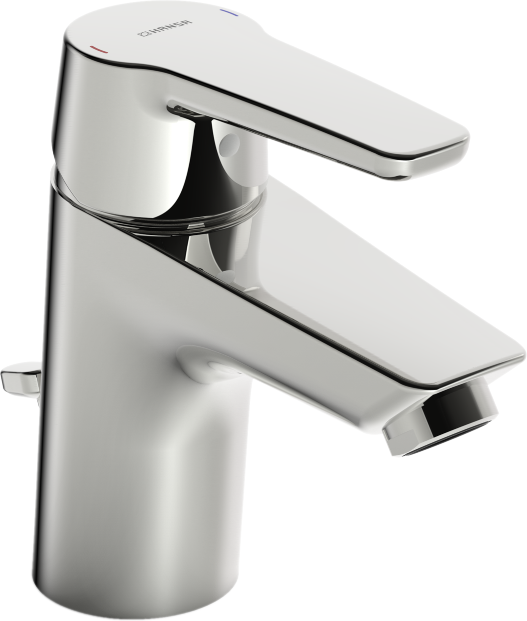 HANSA Waschtisch-Einhebelmischer HANSAPOLO mit Ablaufgarnitur, Ausladung 103 mm, chrom