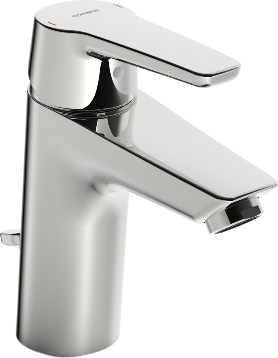 HANSA Waschtisch-Einhebelmischer HANSAPOLO XL mit Ablaufgarnitur, Ausladung 110 mm, chrom