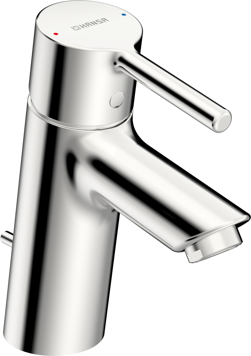 HANSA Waschtisch-Einhebelmischer HANSAVANTIS mit Ablaufgarnitur, Ausladung 109mm, Pinhebel, chrom