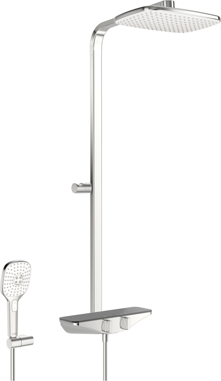 HANSA Brause-Thermostat HANSAEMOTION AP, 3-strahlig, Sicherheitsglas, chrom/grau