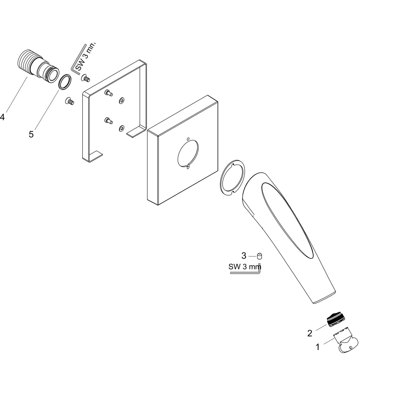 hansgrohe Wanneneinlauf Axor Starck Organic Ausladung 160mm, chrom