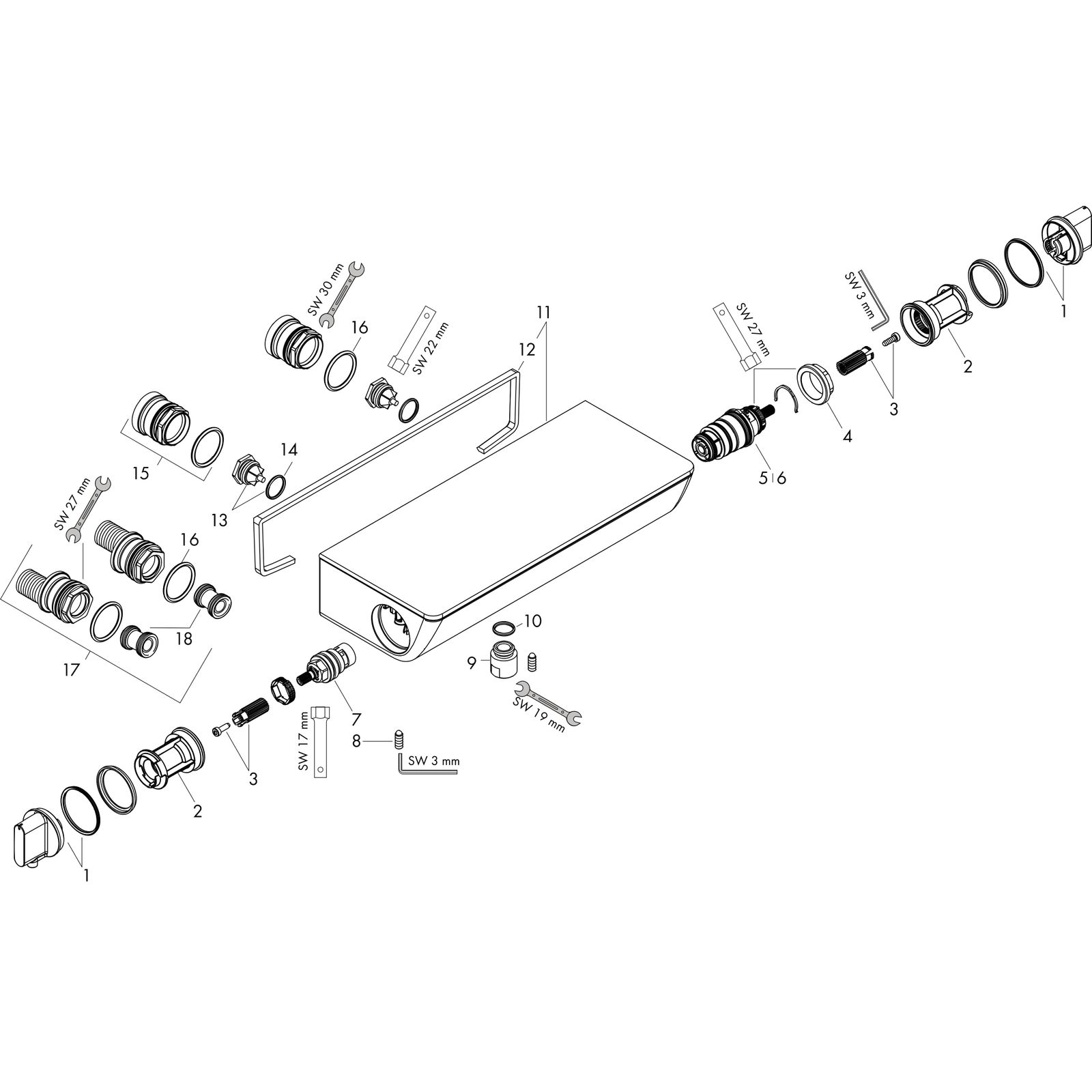 hansgrohe Brausethermostat Ecostat Select AP, Renovation, 1 Verbraucher, chrom