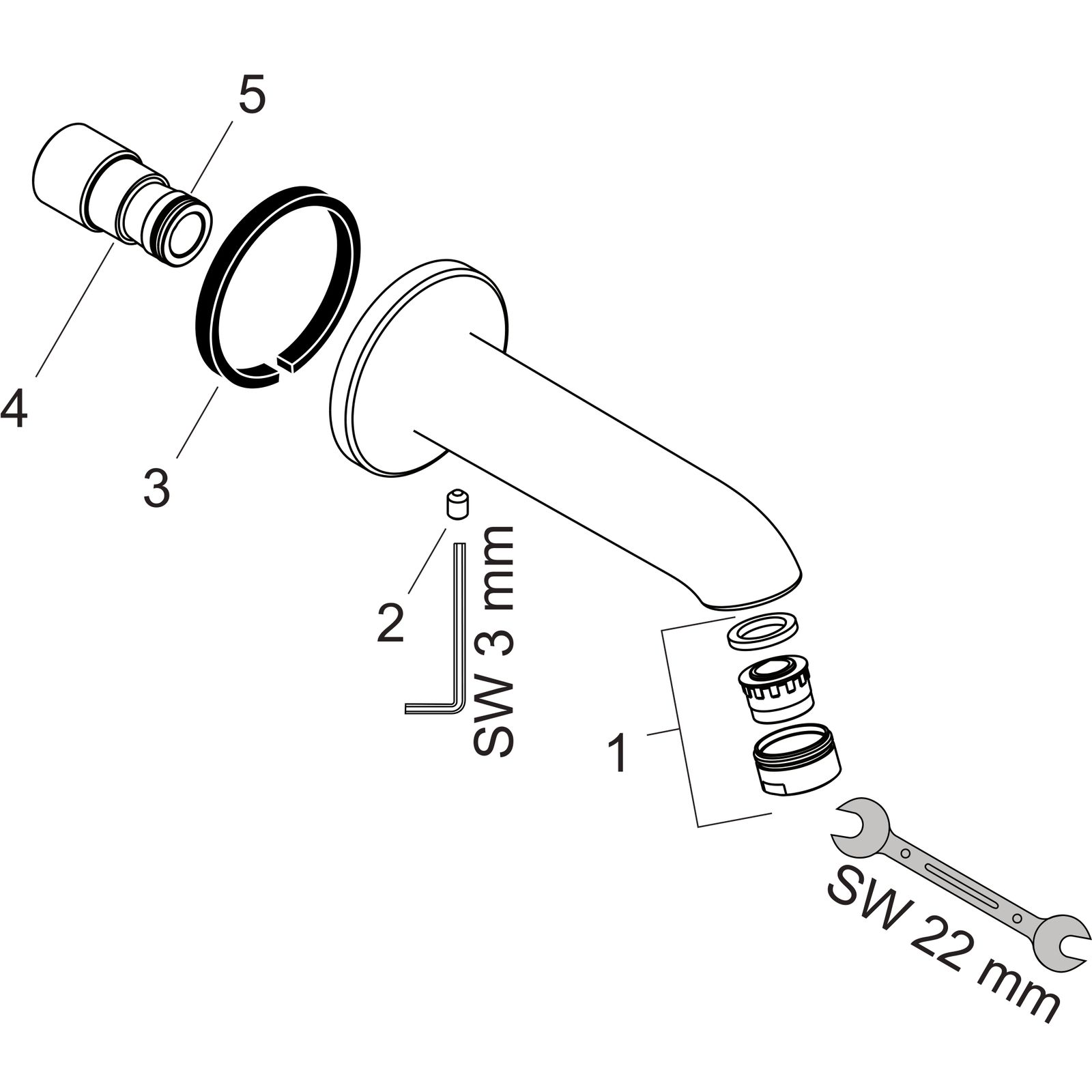 hansgrohe Wanneneinlauf Talis DN 20, Ausladung 147mm, chrom