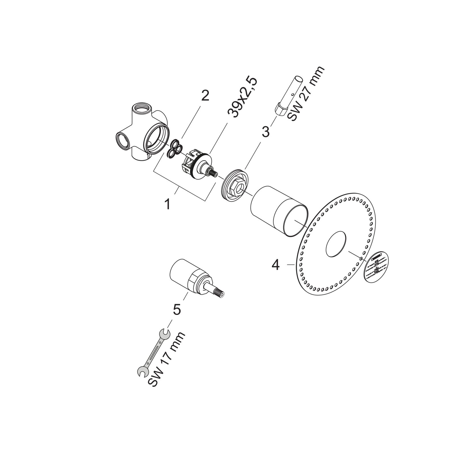 hansgrohe Grundkörper UP, DN 20, für QUATTRO 4-Wegeumstellung