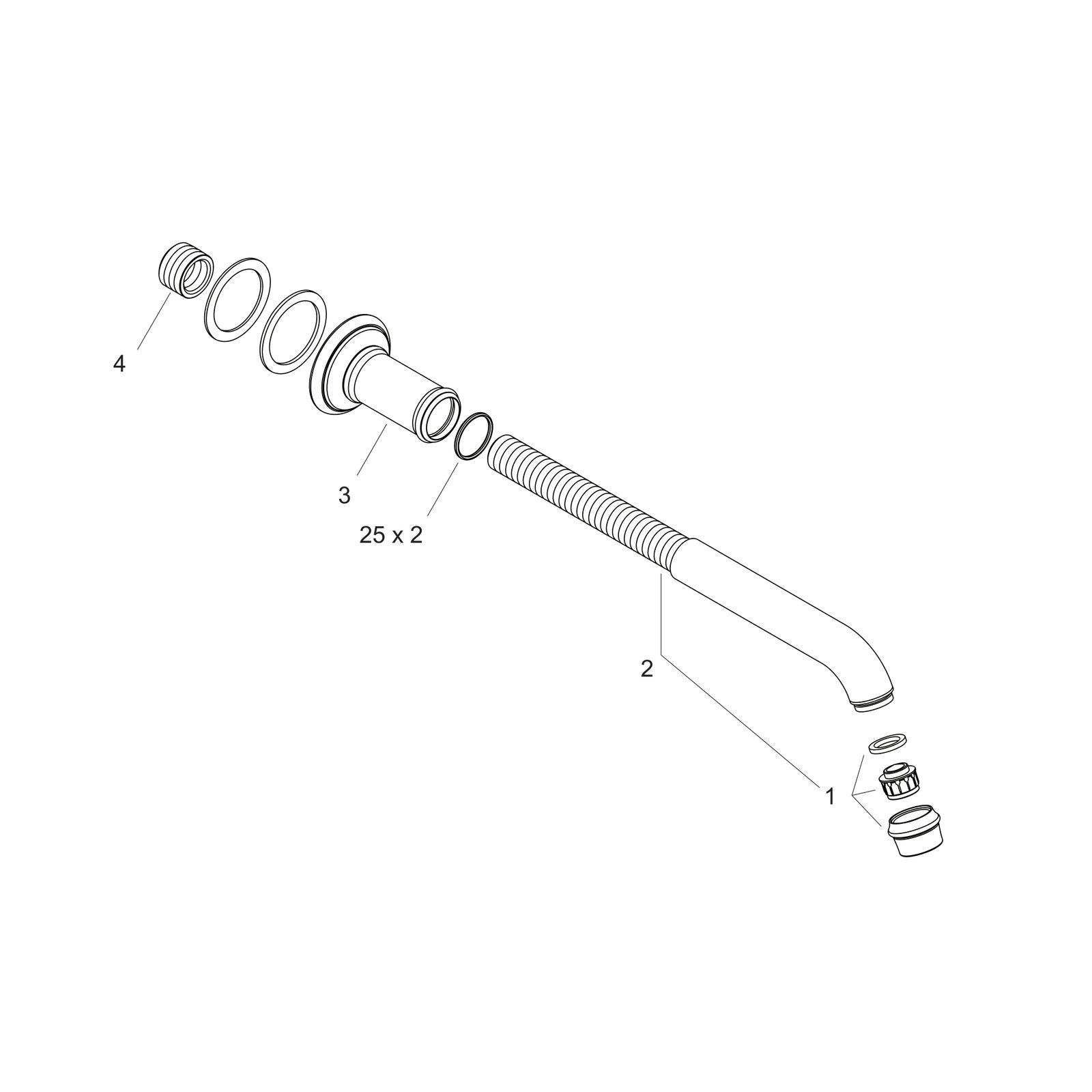 hansgrohe Wanneneinlauf Axor Montreux Ausladung 166-220mm, brushed nickel