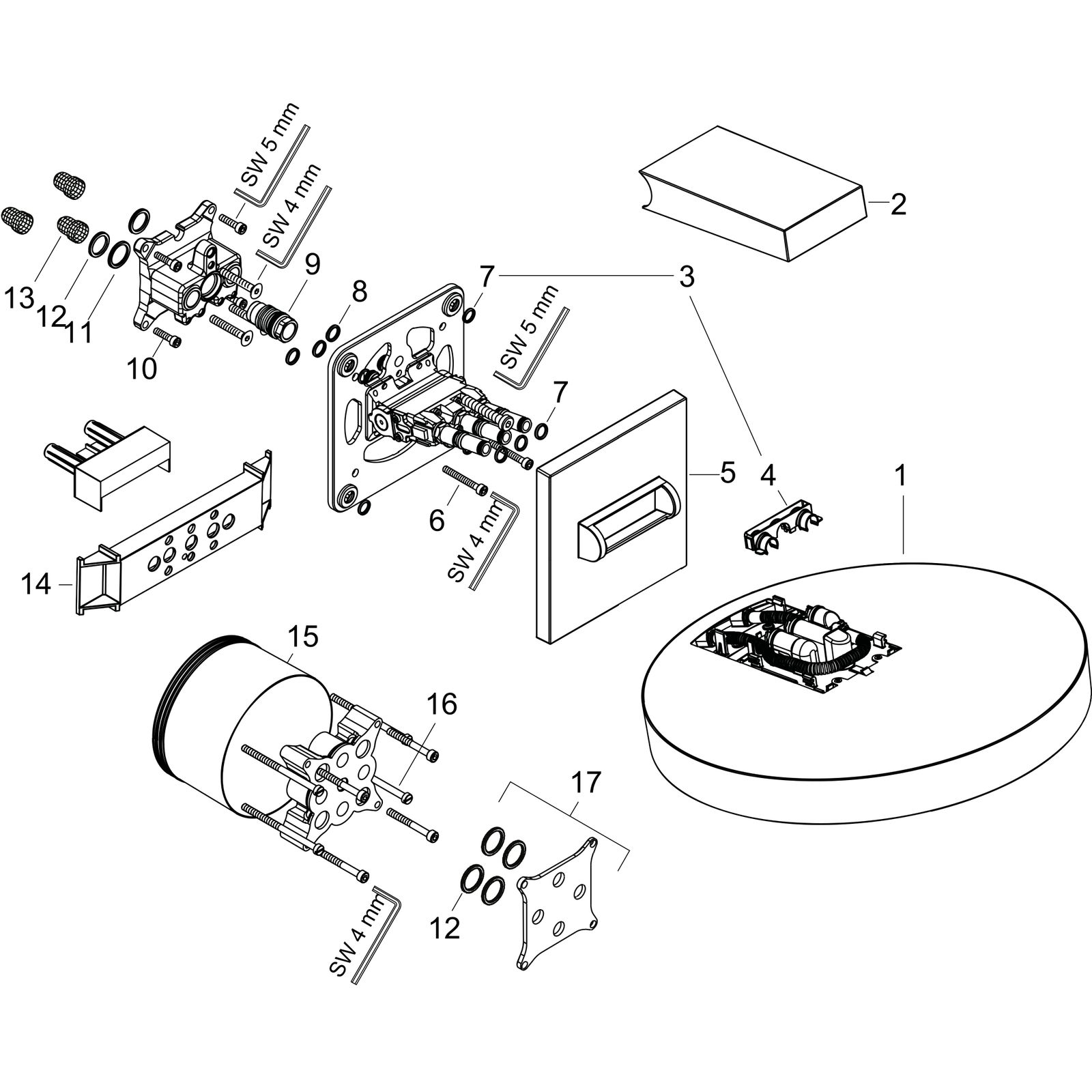 hansgrohe Kopfbrause Rainfinity 250 Ausladung 273mm, 3jet, mit Wandanschluss, mattweiß