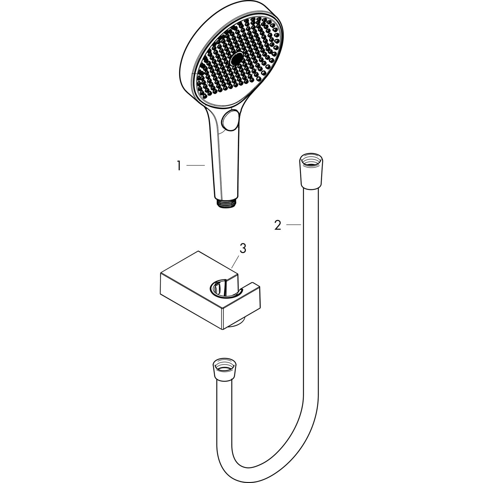 hansgrohe Brausehalterset Rainfinity 130 130mm Brausekopf, 3jet, 1250 mm Brauseschlauch, mattweiß