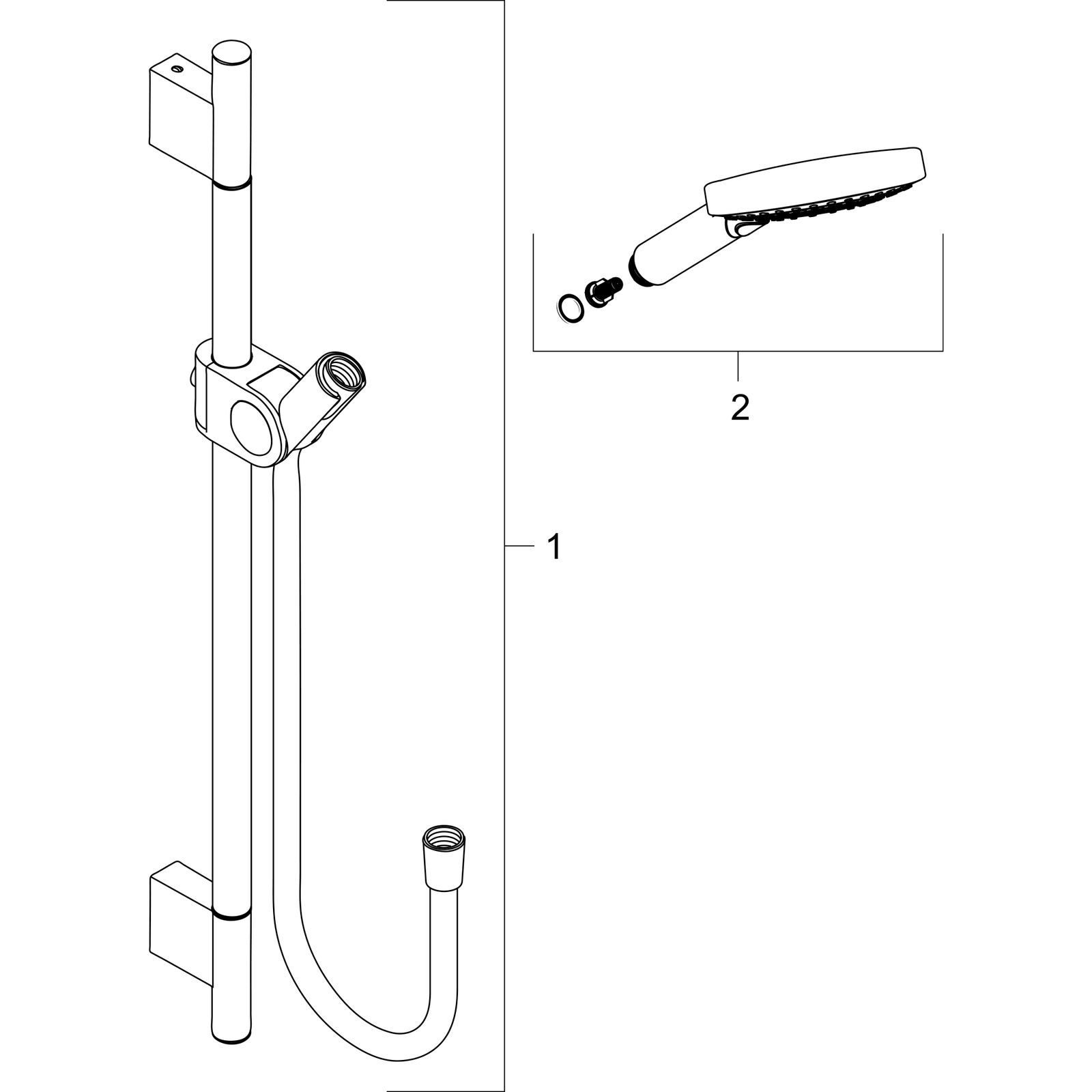 hansgrohe Brauseset Axor Uno 900mm, mit Handbrause, 120mm, 3jet, brushed gold optic