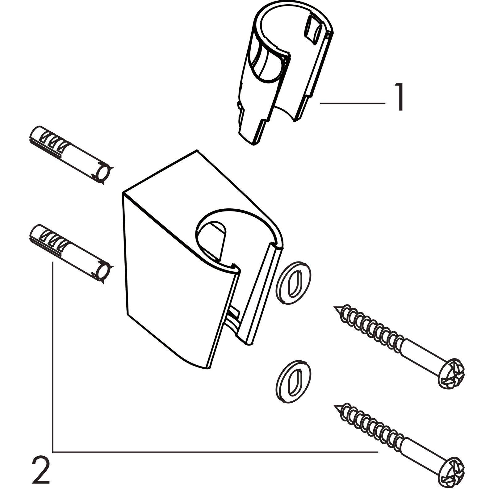 hansgrohe Brausehalter Porter S feste Halteposition, aus Kunststoff, chrom