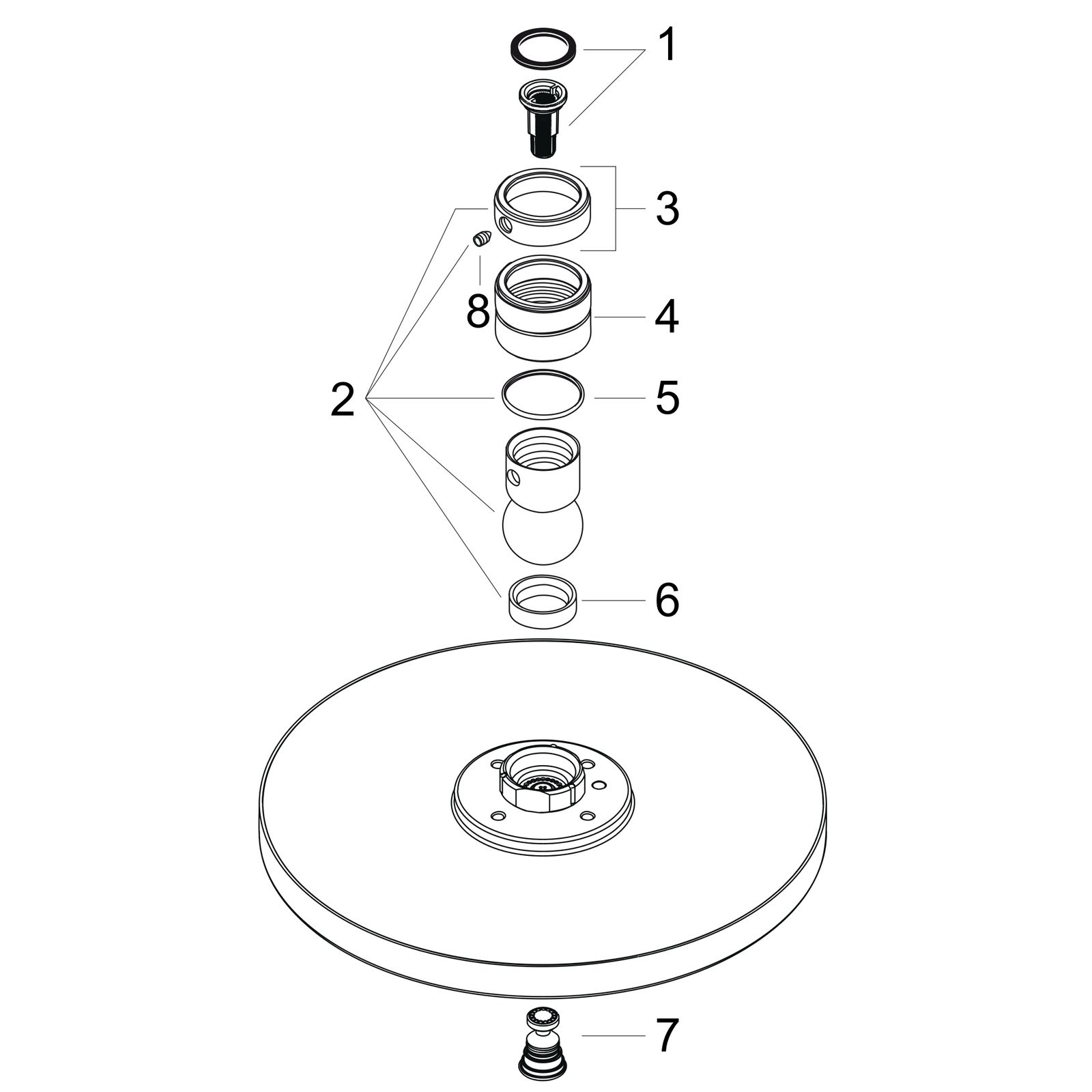 hansgrohe Tellerkopfbrause Axor Starck Decken- oder Wandmontage, 240mm, 1jet, brushed black chrome