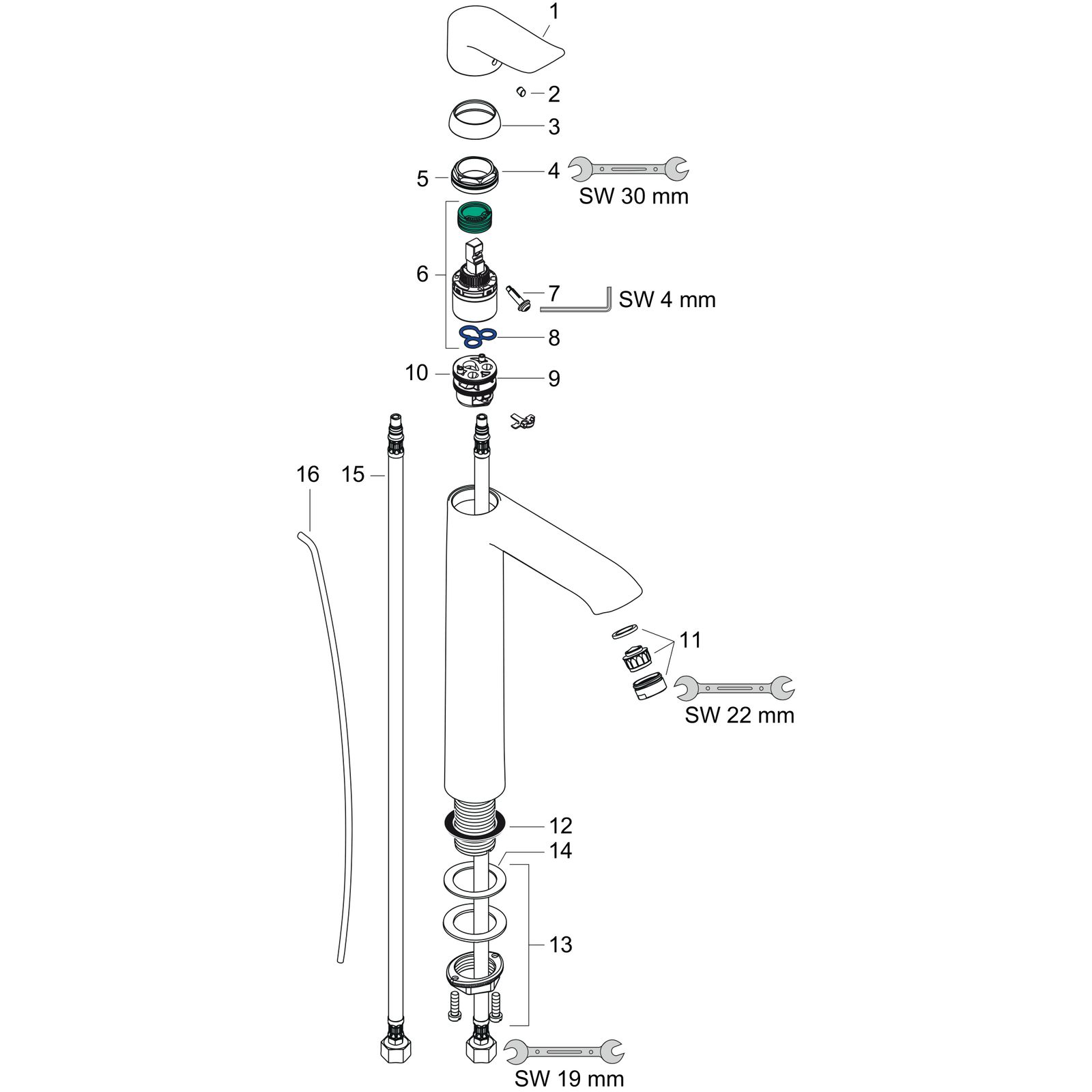 hansgrohe Waschtisch-Einhebelmischer 260 Metris mit Zugstangen-Ablaufgarnitur, chrom