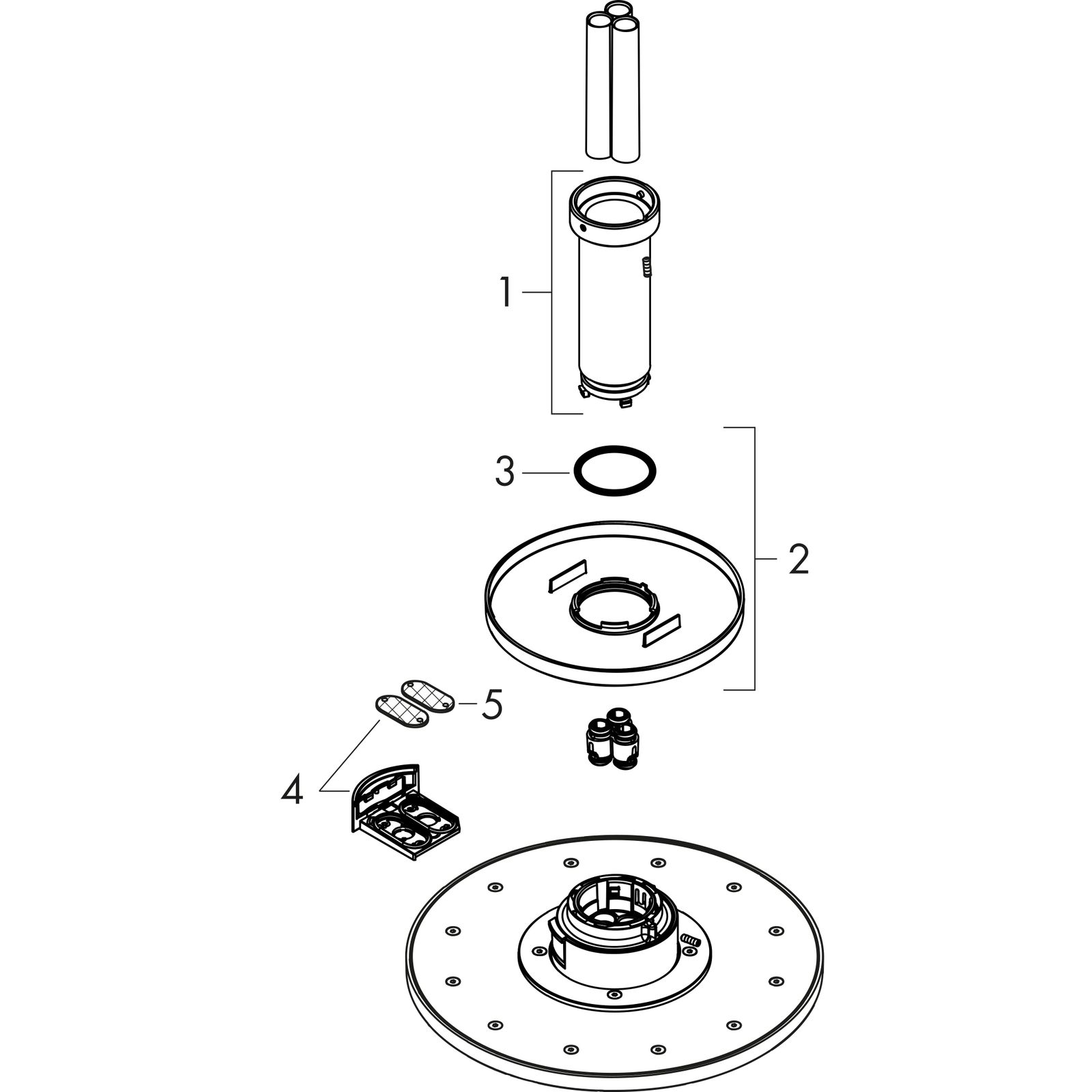hansgrohe Kopfbrause 250 2jet Axor mit Deckenanschluss, brushed brass