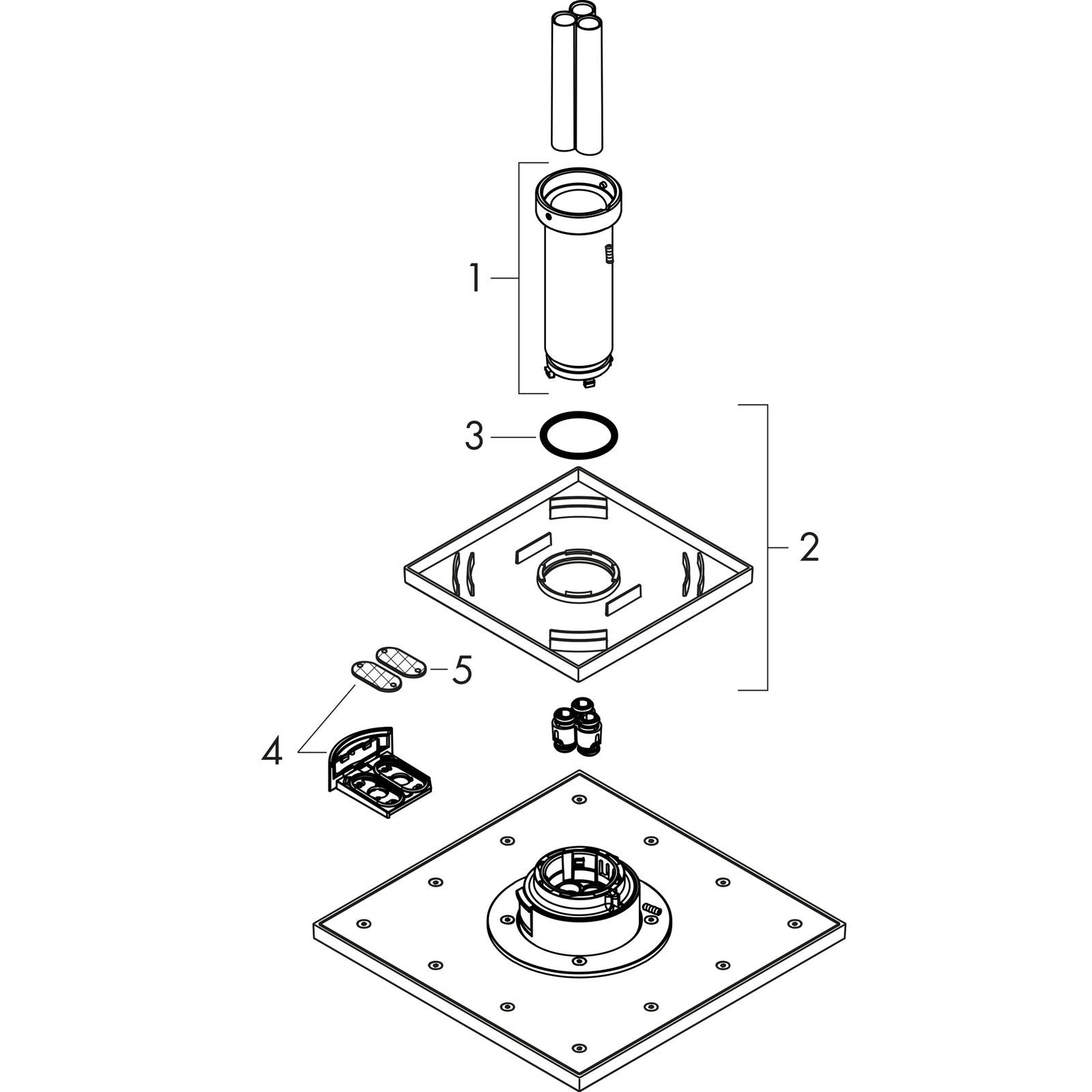 hansgrohe Kopfbrause Axor mit Deckenanschluss, 250x250mm, 1jet, polished gold optic