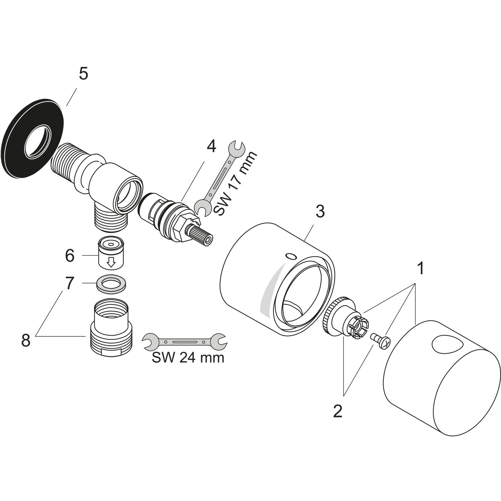 hansgrohe Absperrventil Fixfit Stop AP, chrom