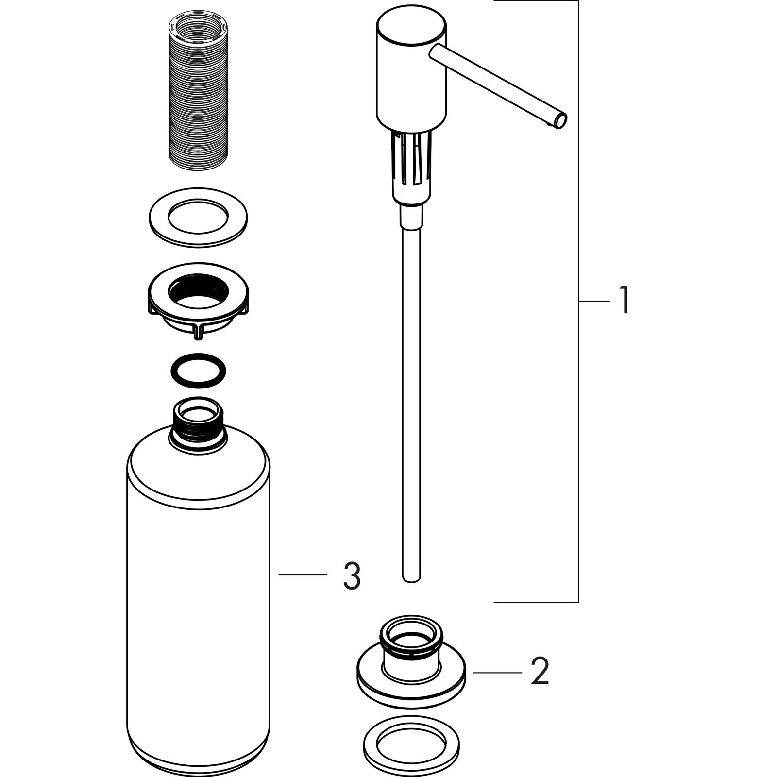 hansgrohe Spülmittelspender A41 Einbauversion, edelstahl-optik