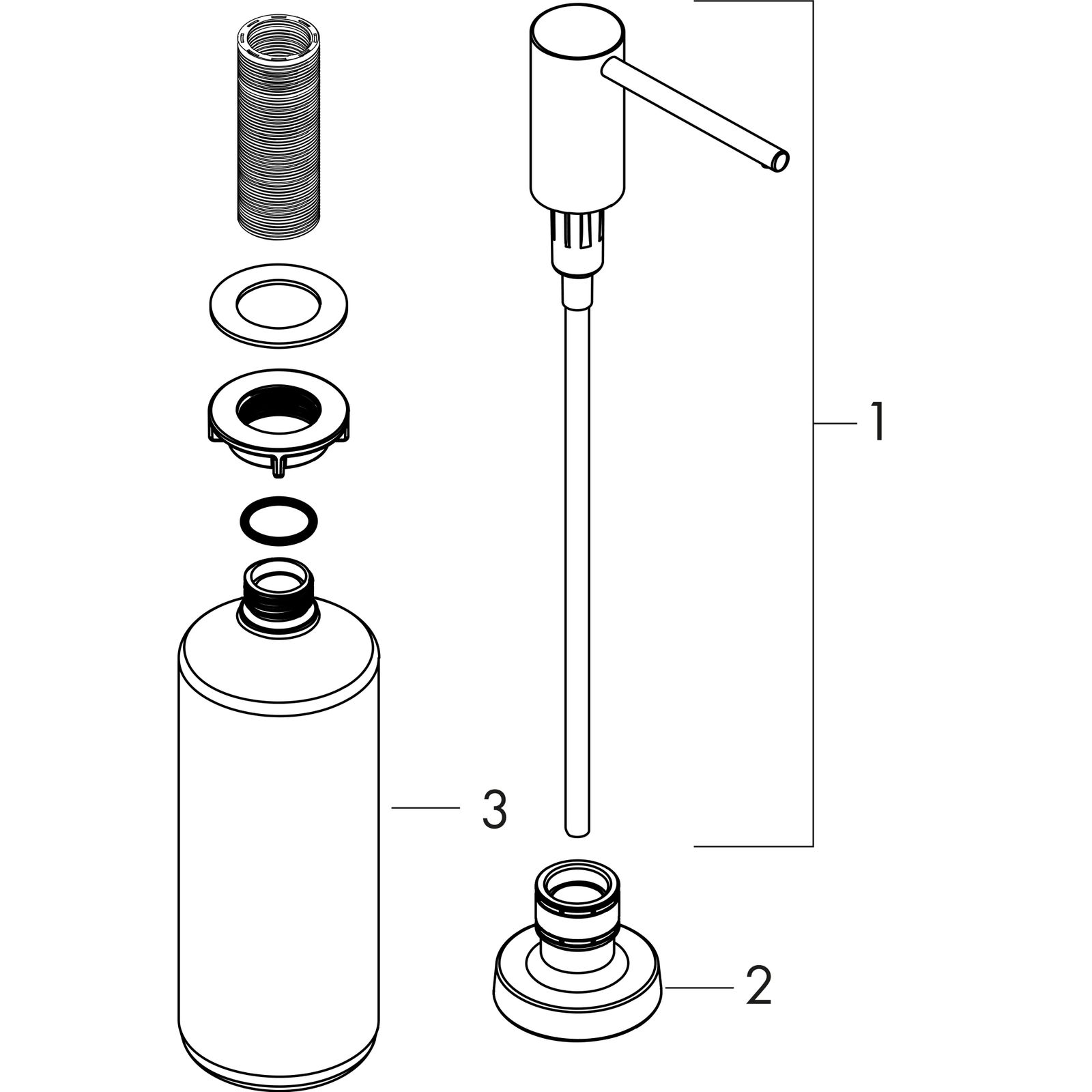hansgrohe Spülmittelspender A51 Einbauversion, edelstahl-optik