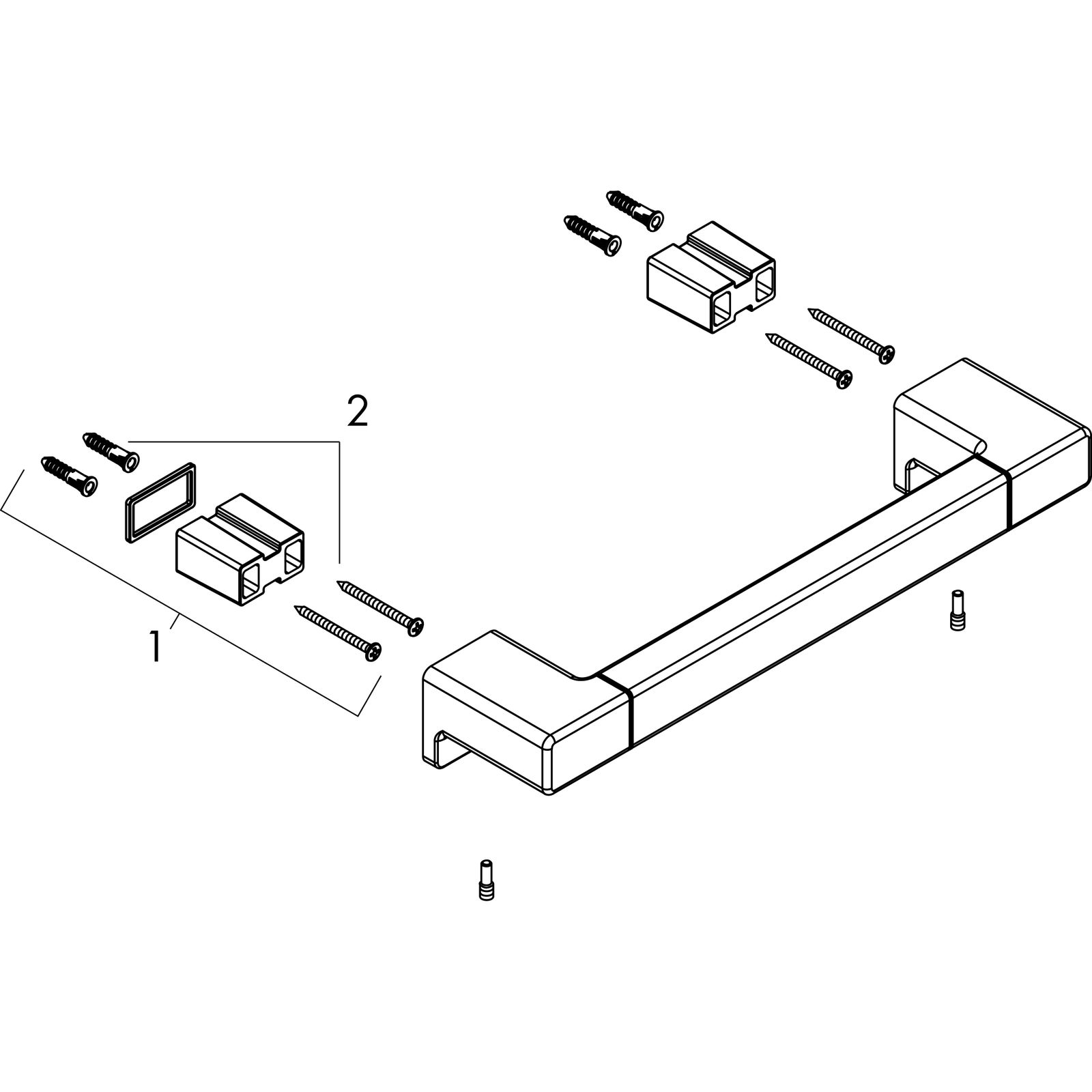 hansgrohe Haltestange AddStoris Länge 348mm, Wandmontage, Metall, mattschwarz