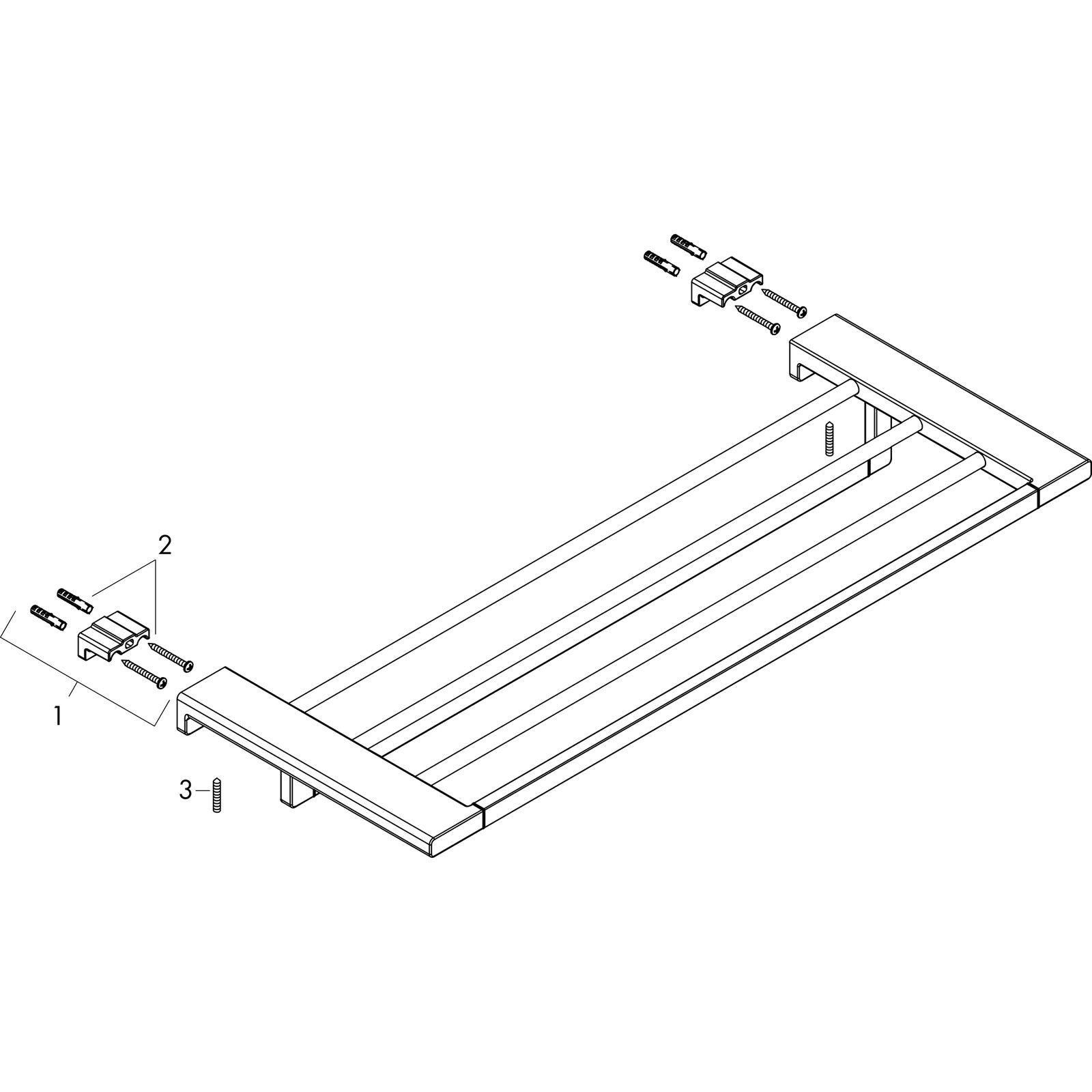 hansgrohe Handtuchablage AddStoris Länge 648mm, mit Handtuchhalter, Wandmontage, Metall, brushed bronze