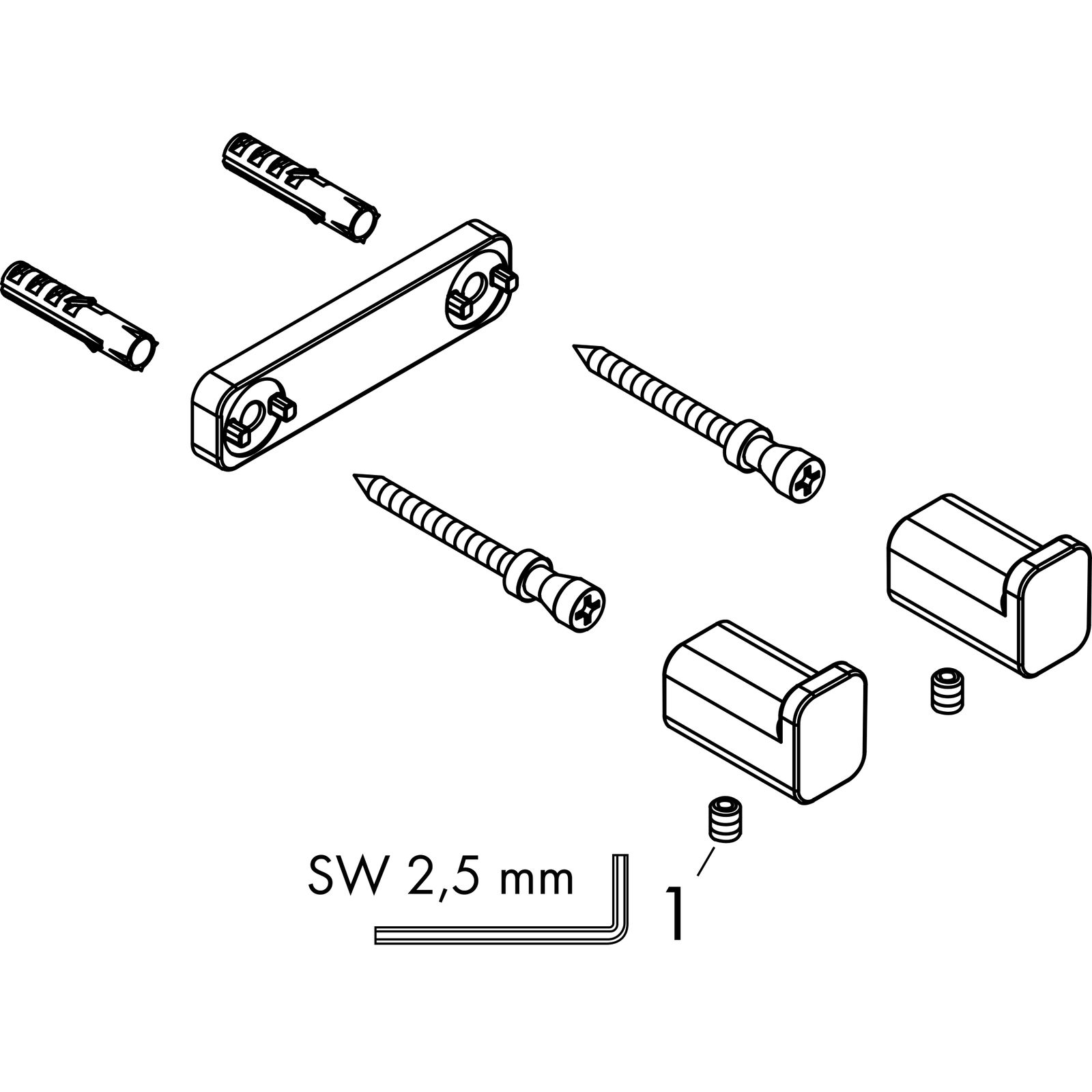 hansgrohe Doppelhaken AddStoris Wandmontage, Metall, mattweiß