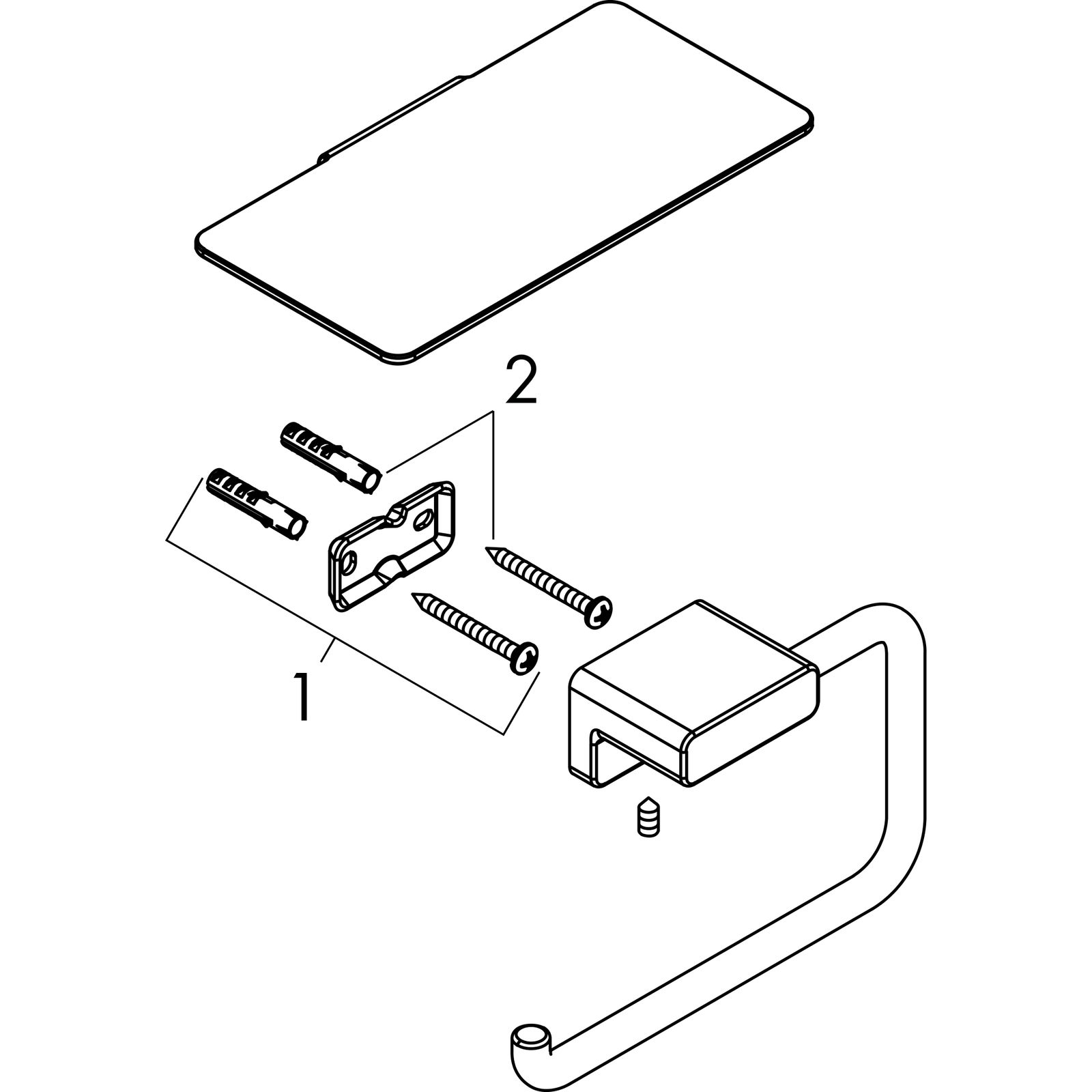 hansgrohe Papierrollenhalter AddStoris mit Ablage, chrom, Wandmontage, Metall