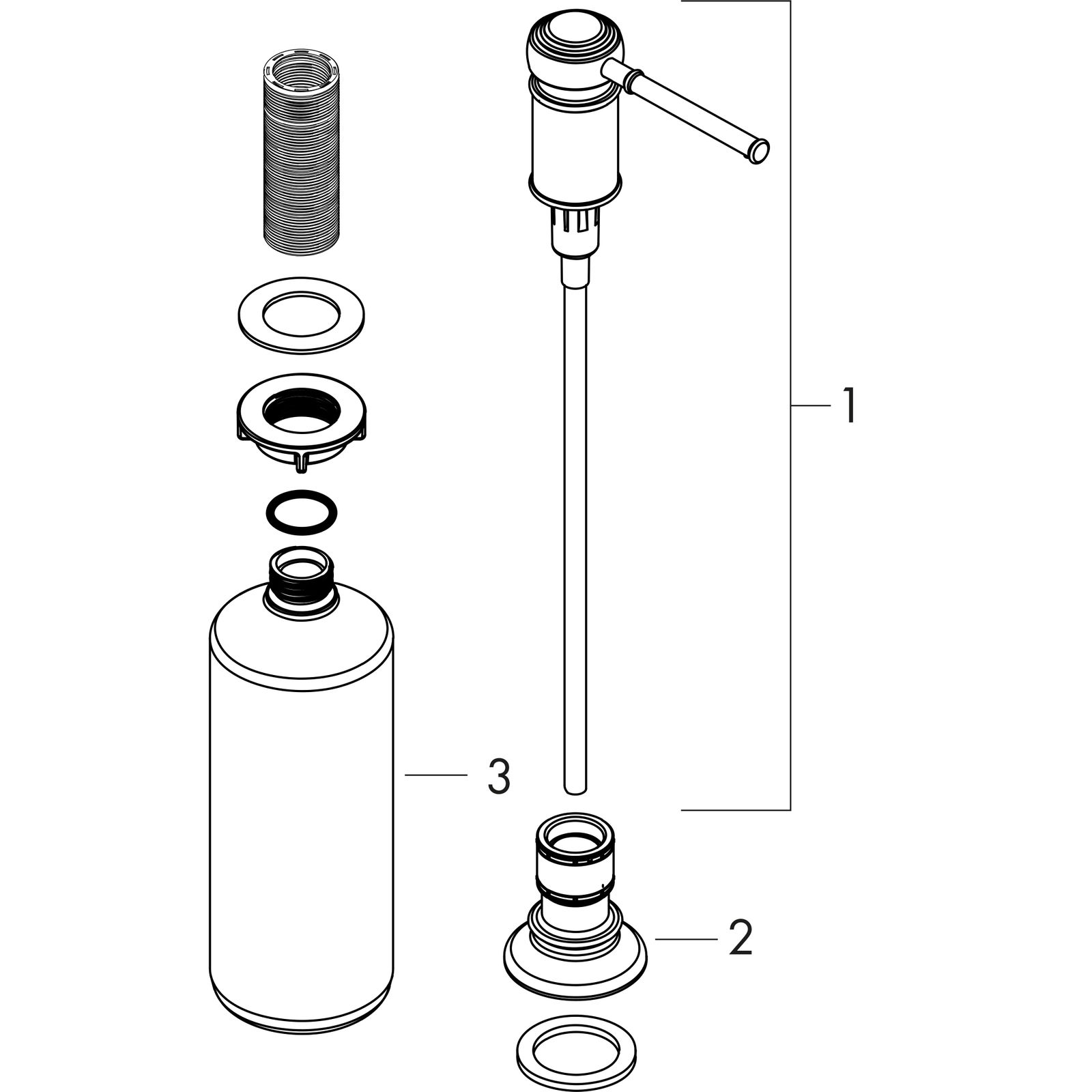 hansgrohe Spülmittelspender Einbauversion, Ausladung 91mm, chrom