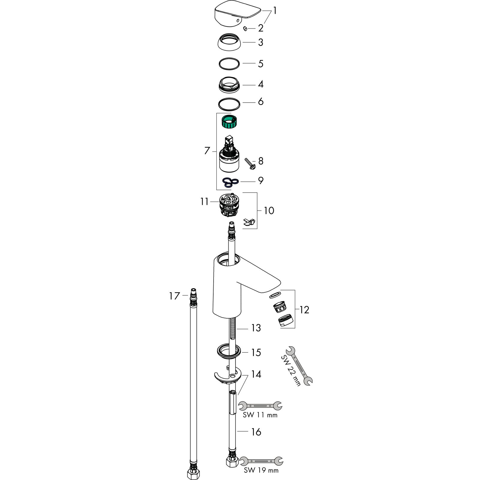 hansgrohe Waschtisch-Einhebelmischer 100 Logis ohne Ablaufgarnitur, chrom