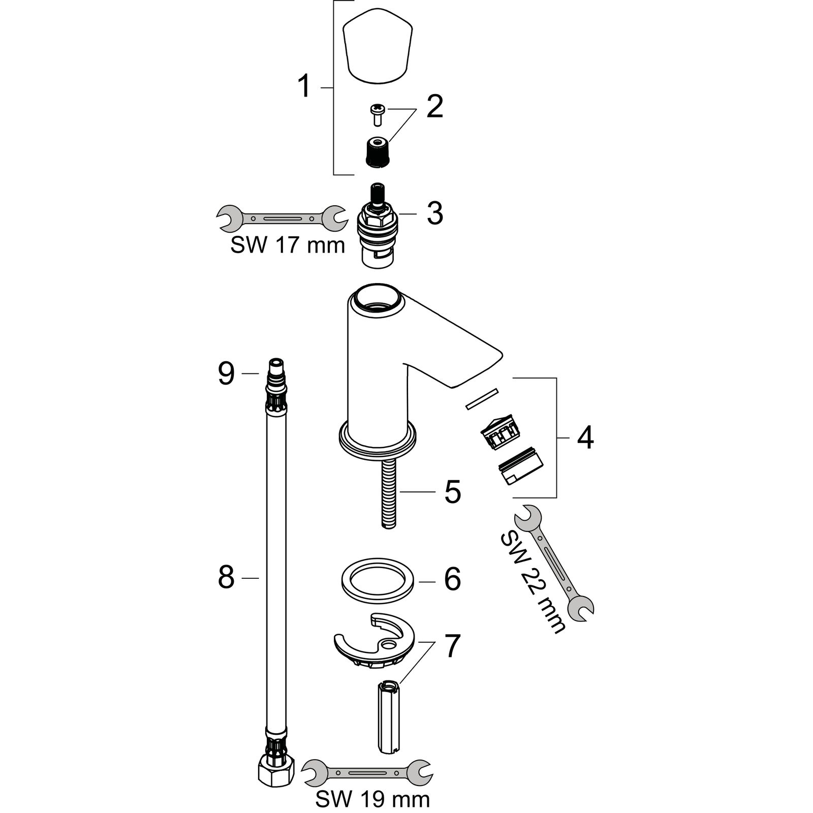 hansgrohe Standventil Logis 70 Kaltwasser, ohne Ablaufgarnitur, chrom