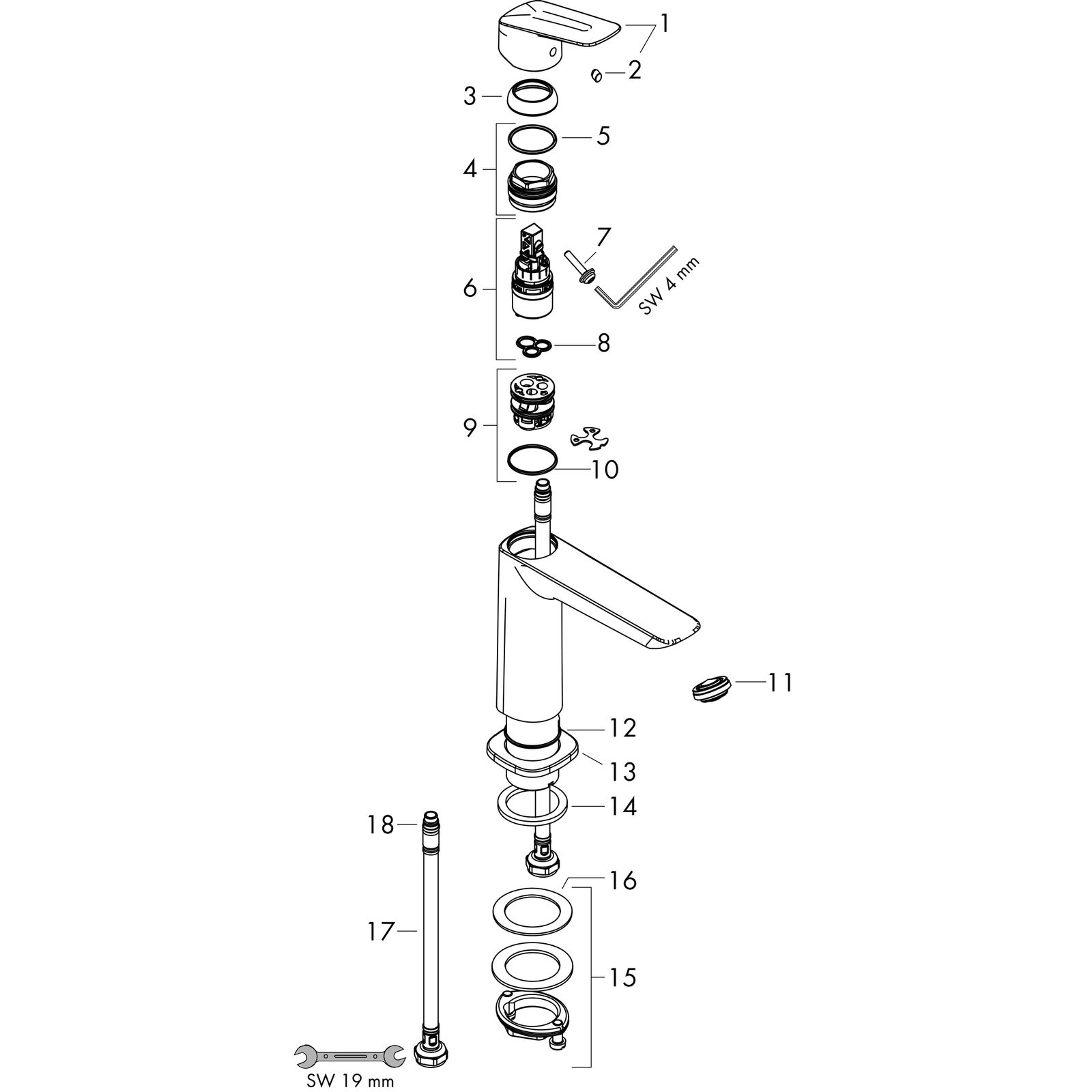 hansgrohe Waschtisch-Einhebelmischer 240 Fine Logis ohne Ablaufgarnitur, chrom
