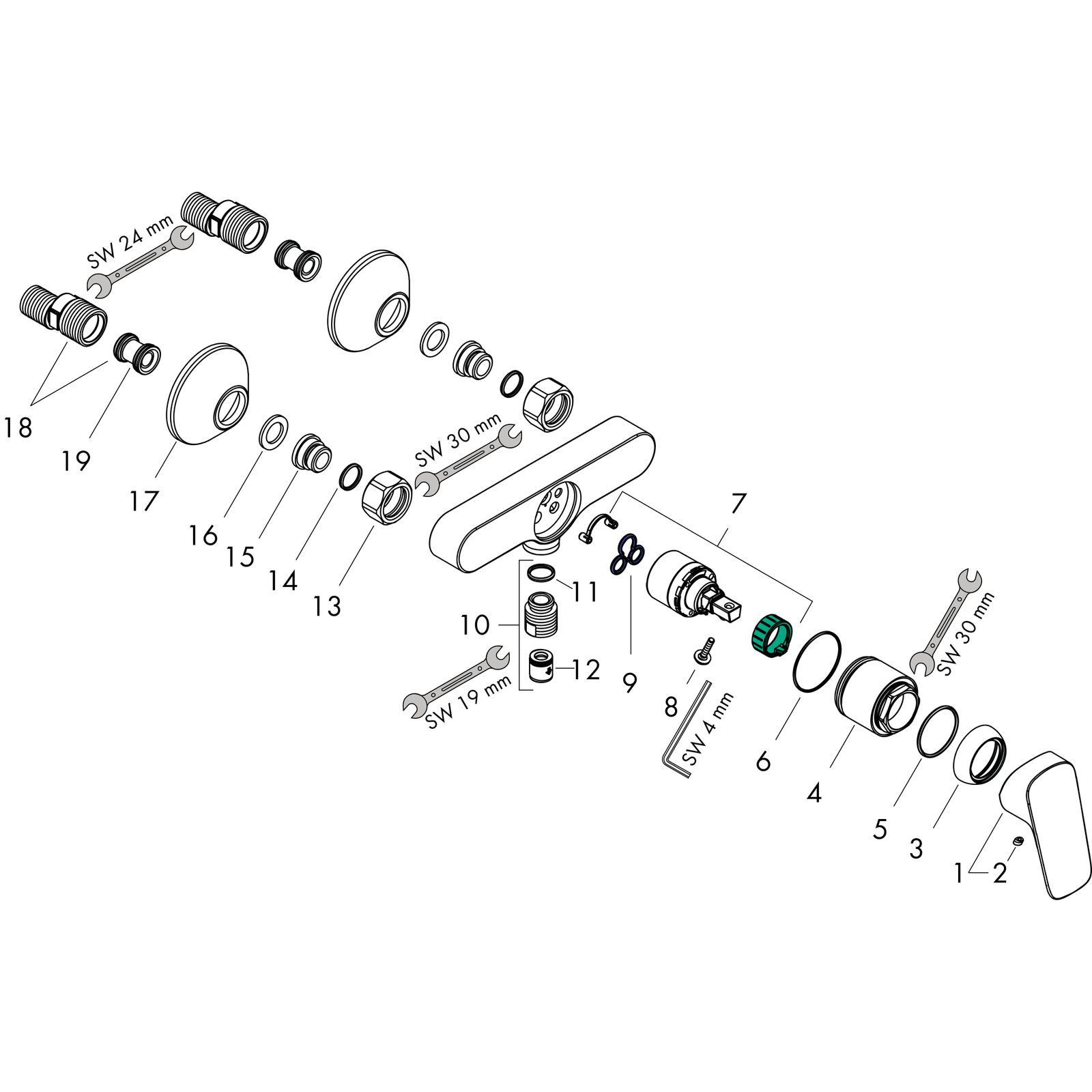 hansgrohe Brause-Einhebelmischer Logis AP, 1 Verbraucher, chrom