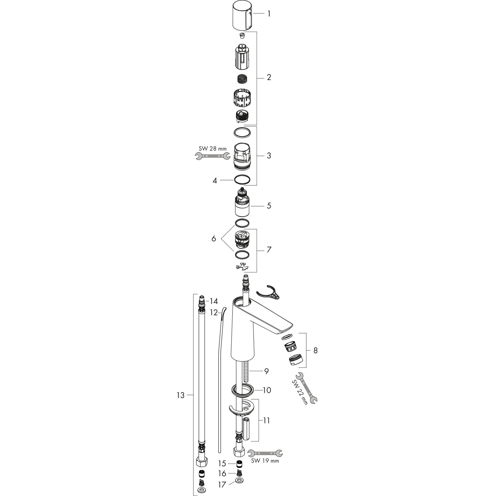 hansgrohe Waschtisch-Einhebelmischer 110 Talis Select E mit Zugstangen-Ablaufgarnitur, chrom