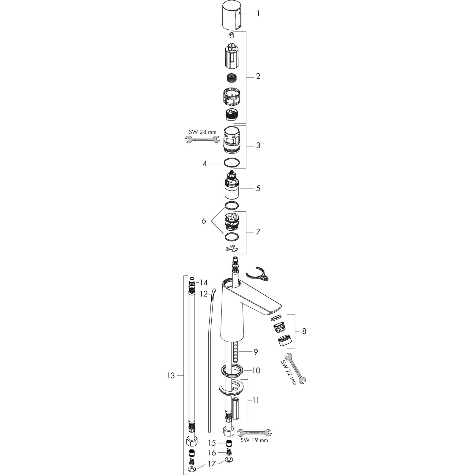 hansgrohe Waschtisch-Einhebelmischer 110 Talis Select E mit Zugstangen-Ablaufgarnitur, chrom, Zylindergriff