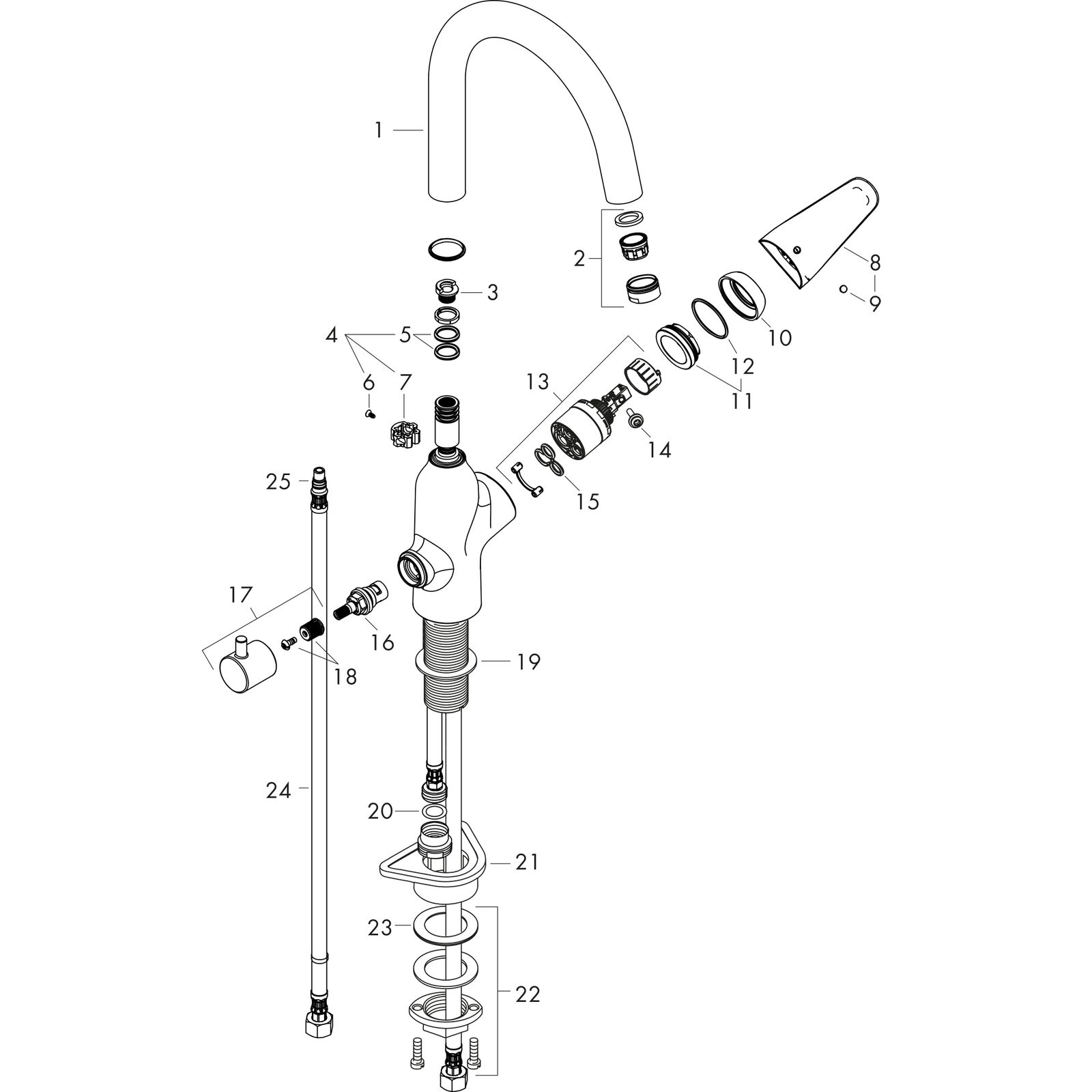 hansgrohe Spültisch-Einhebelmischer 220 Focus M42 Geräteabsperrventil, 1jet, chrom