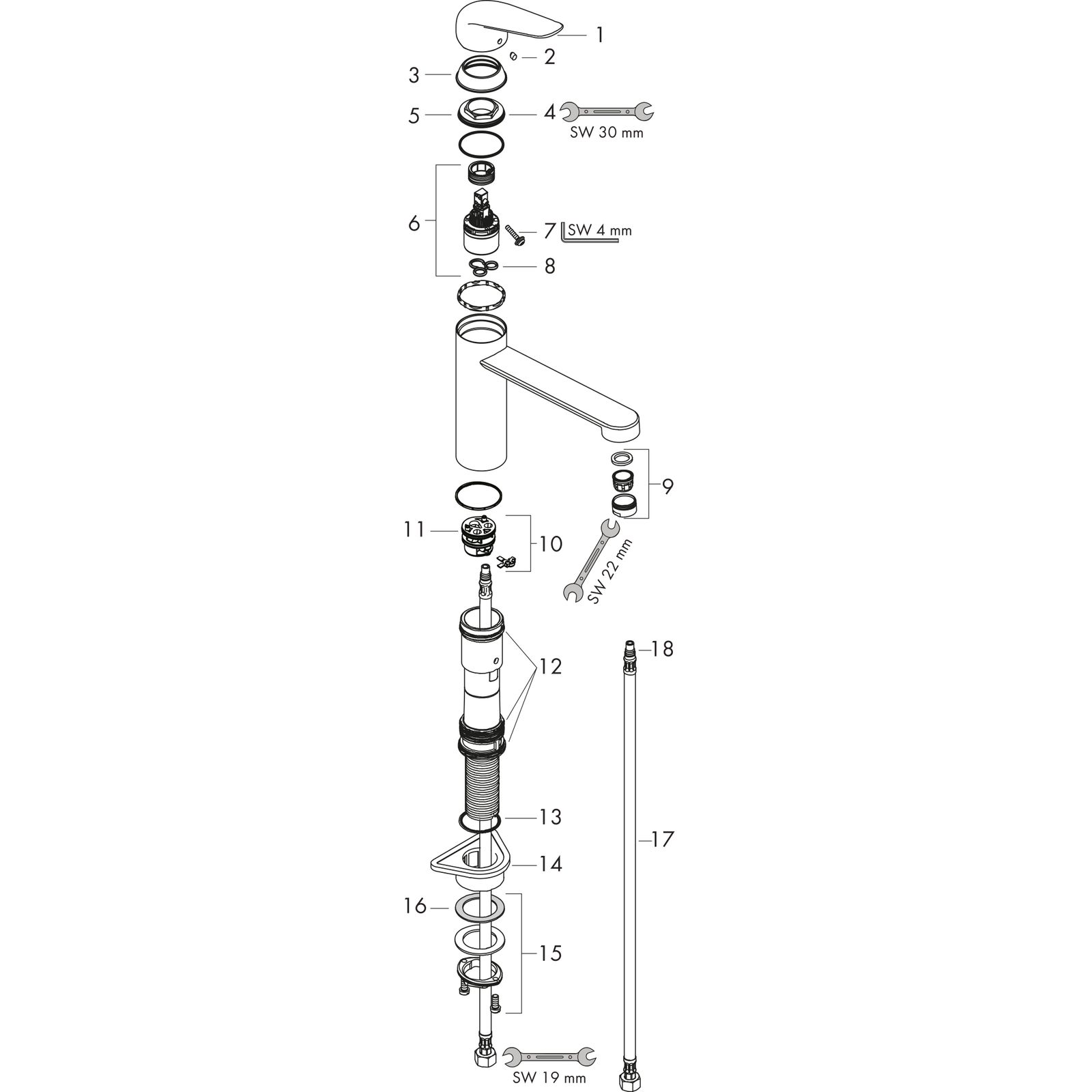 hansgrohe Spültisch-Einhebelmischer 120 Focus M42 1jet, chrom