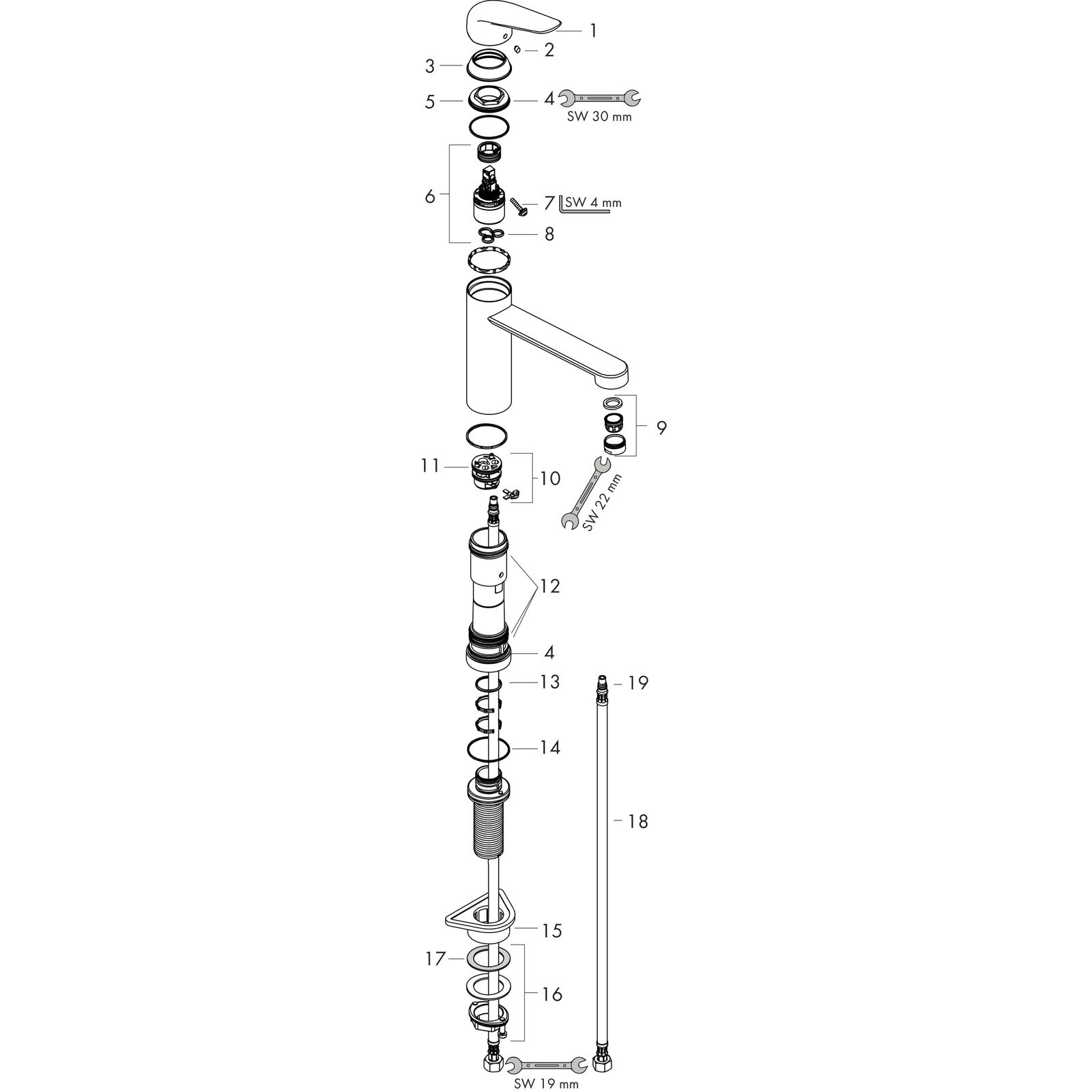 hansgrohe Spültisch-Einhebelmischer 120 Focus M42 Vorfenstermontage, 1jet, chrom