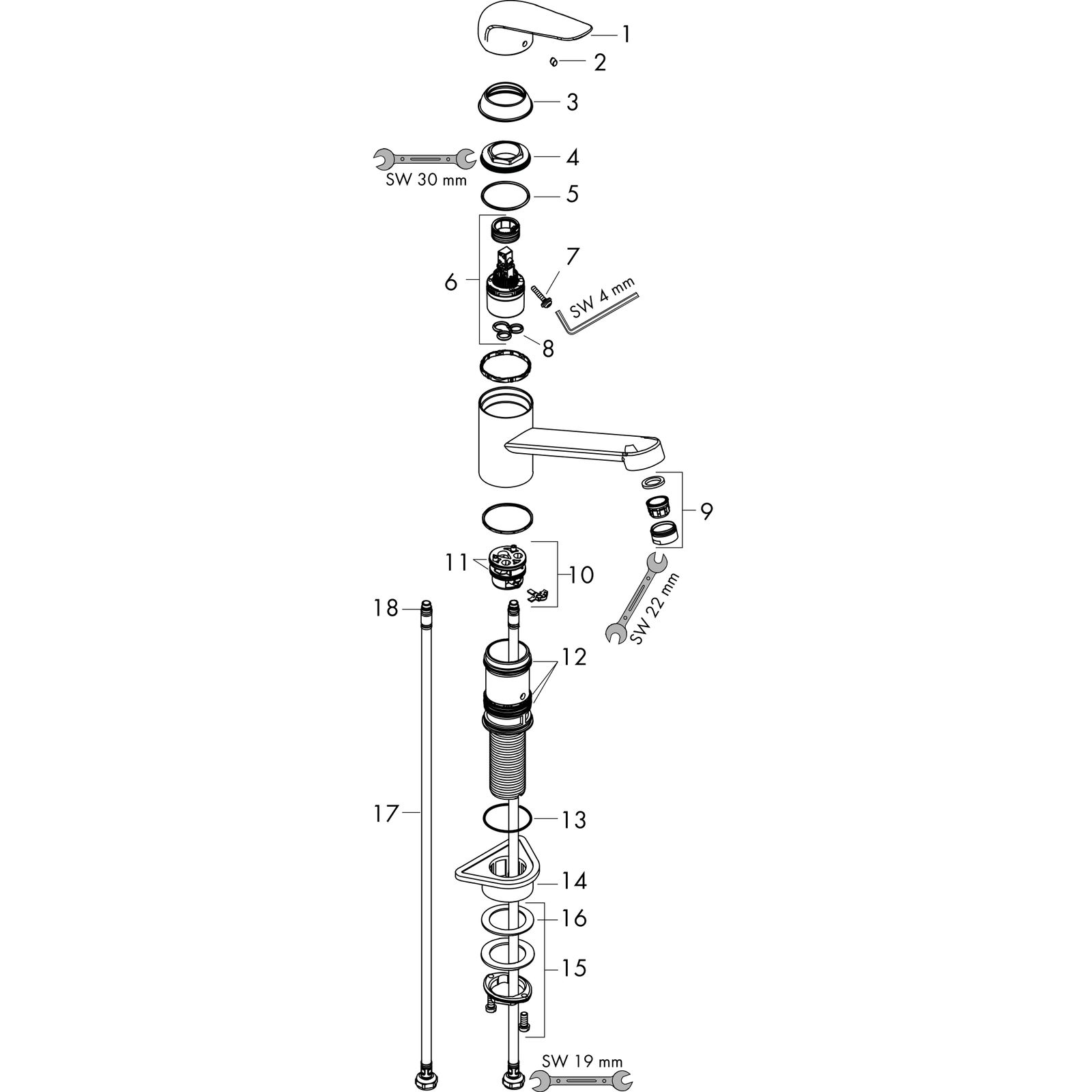 hansgrohe Spültisch-Einhebelmischer 100 Focus M42 1jet, chrom