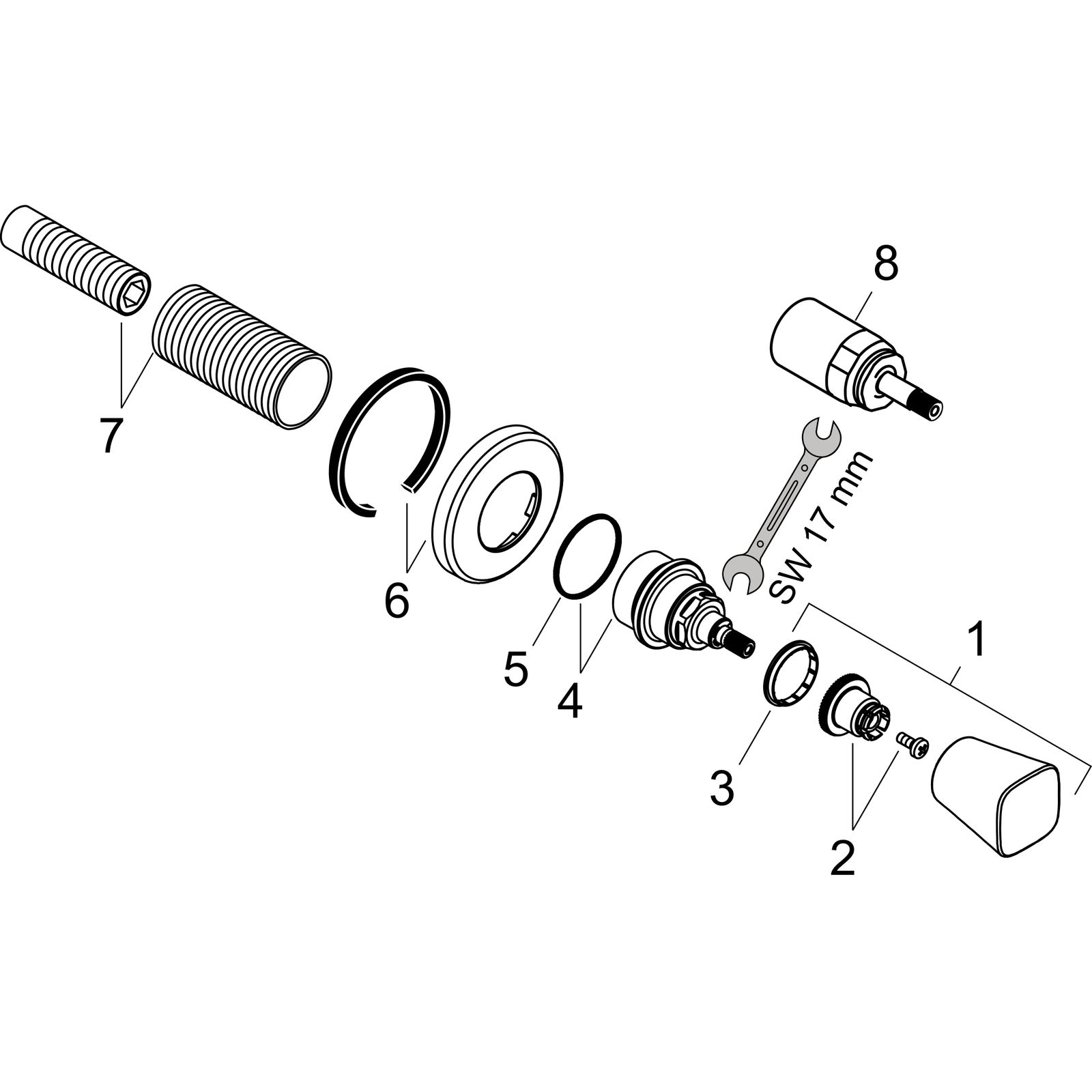 hansgrohe Fertigmontageset Logis UP-Absperrventil, chrom