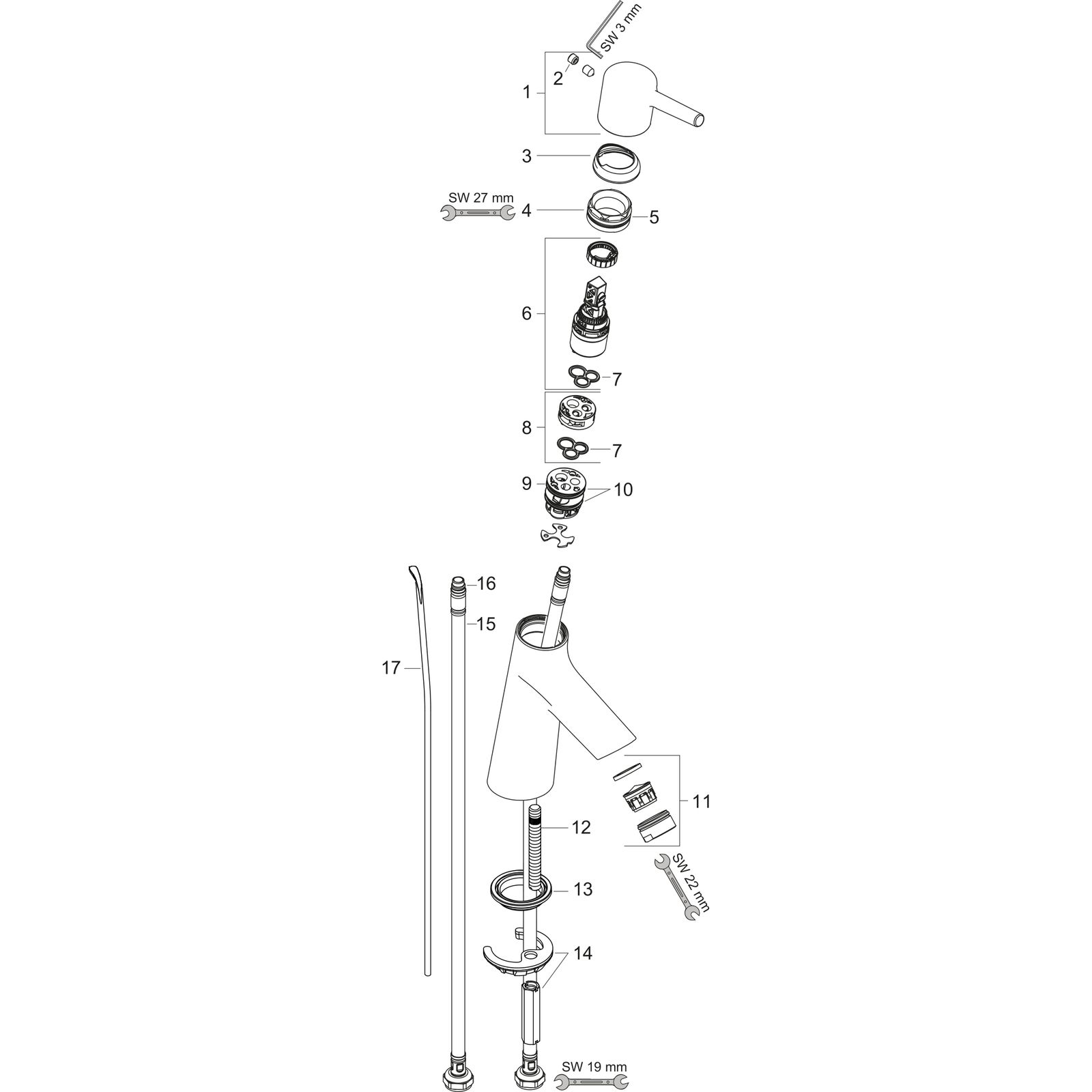 hansgrohe Waschtisch-Einhebelmischer 80 Talis S mit Zugstangen-Ablaufgarnitur, chrom