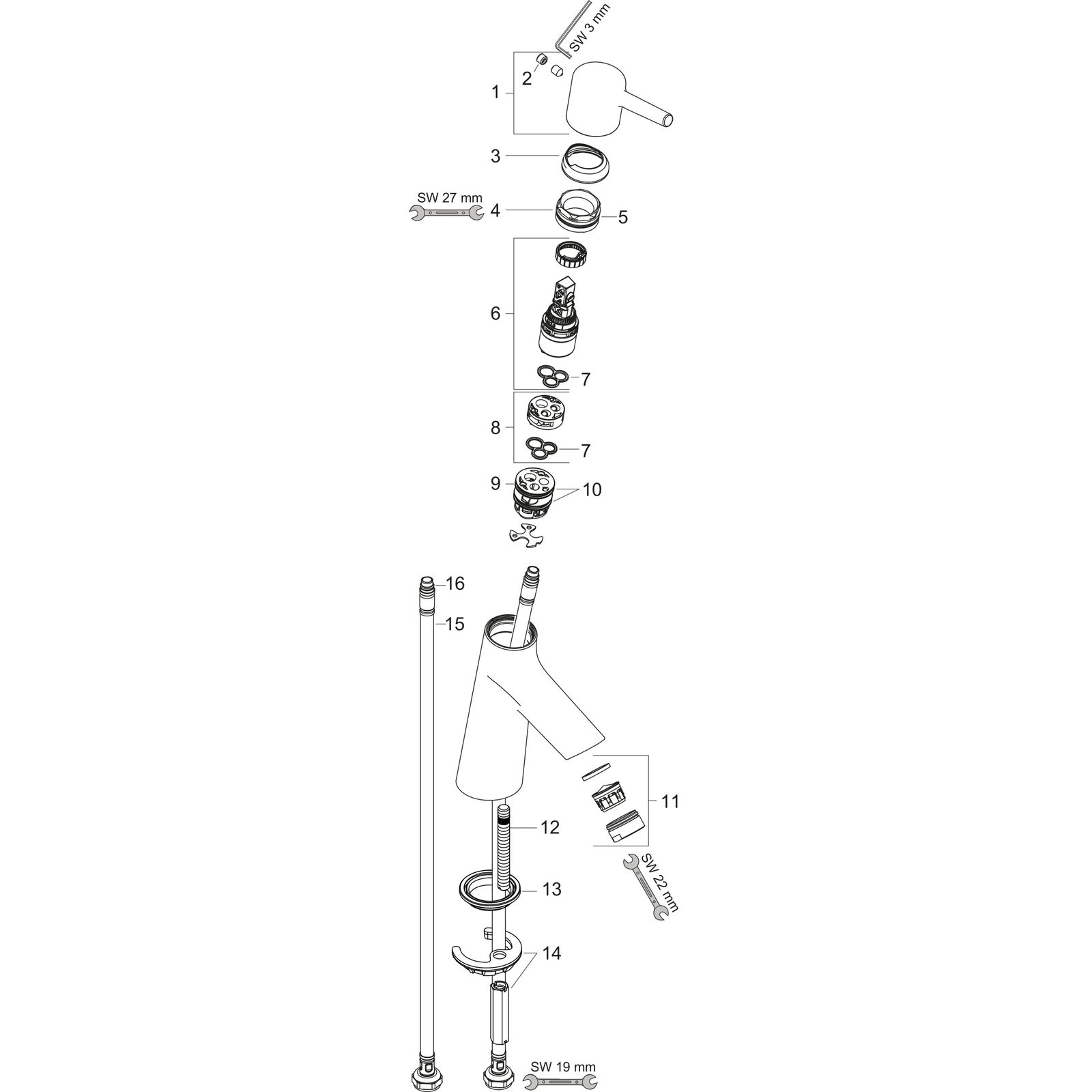 hansgrohe Waschtisch-Einhebelmischer 80 Talis S ohne Ablaufgarnitur, chrom