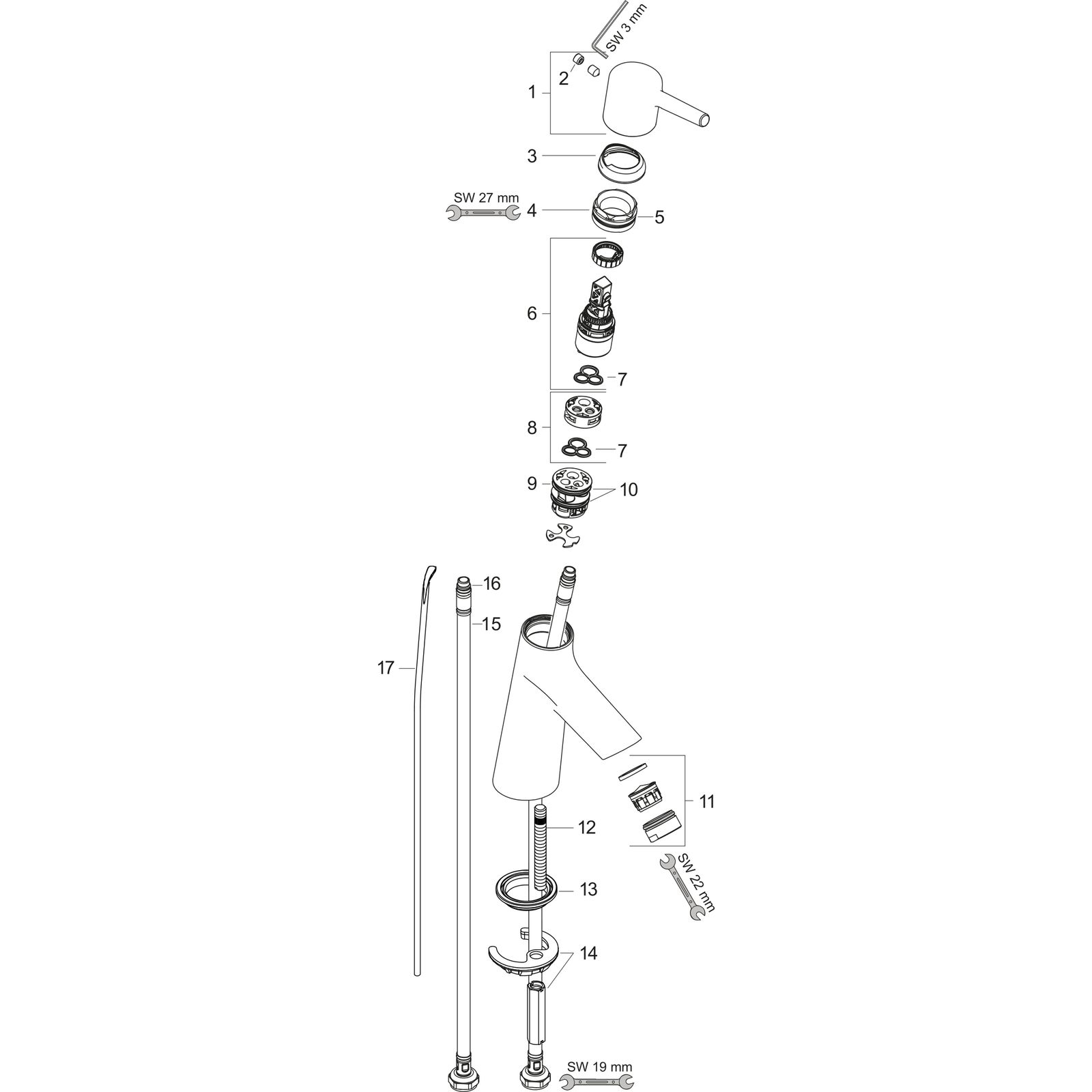 hansgrohe Waschtisch-Einhebelmischer 80 Talis S CoolStart mit Zugstangen-Ablaufgarnitur, chrom