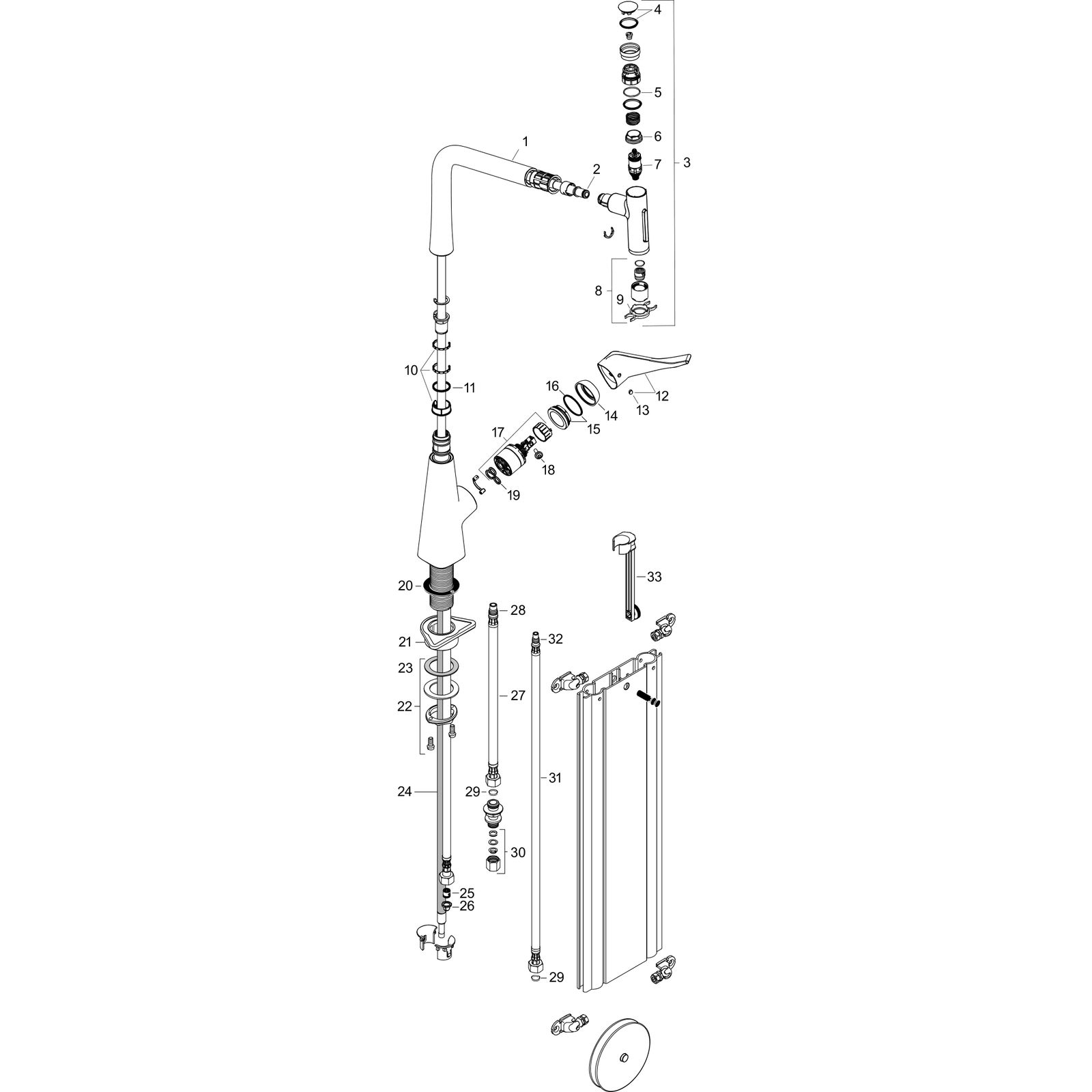 hansgrohe Spültisch-Einhebelmischer 320 Metris Select M71 mit Ausziehbrause, 2jet, sBox, chrom