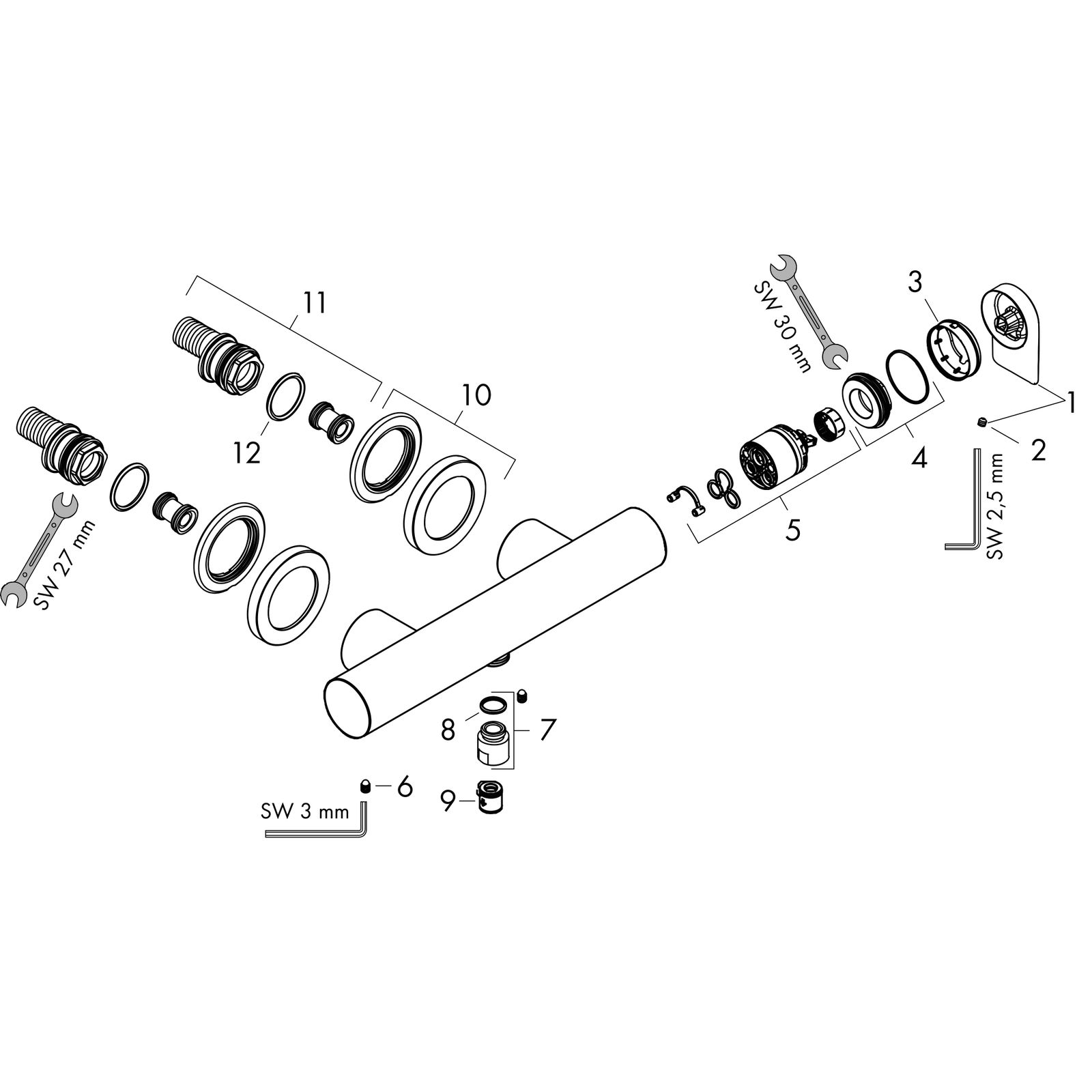hansgrohe Brause-Einhebelmischer Vivenis AP, 1 Verbraucher, chrom