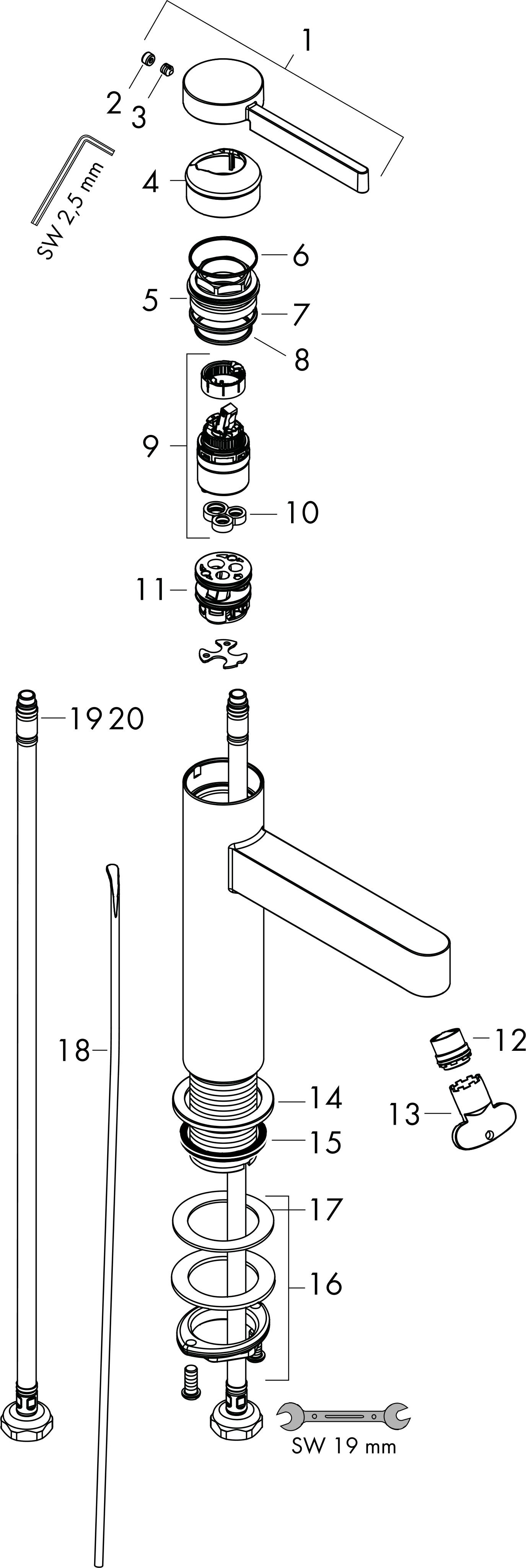 hansgrohe Waschtisch-Einhebelmischer 110 Finoris mit Zugstangen-Ablaufgarnitur, mattweiß