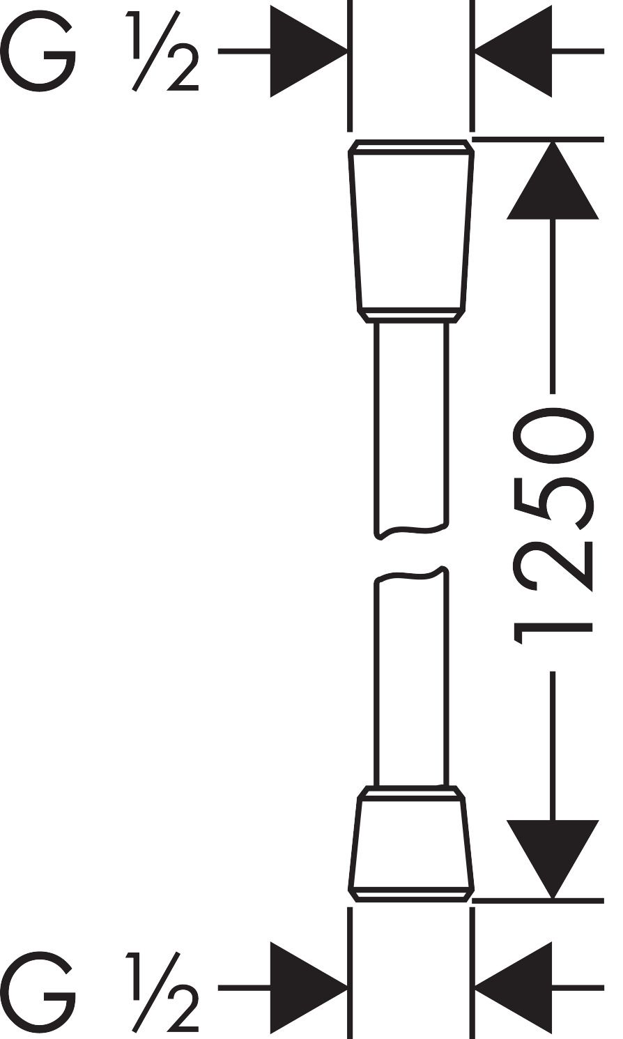 hansgrohe Brauseschlauch Axor 1250mm, polished red gold