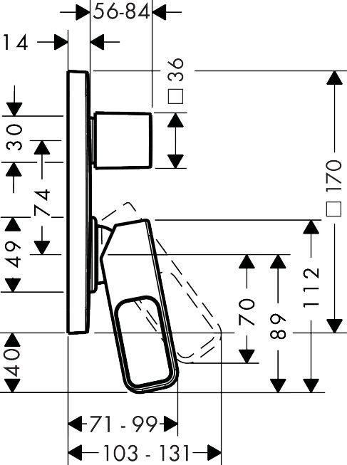 hansgrohe Fertigmontageset Axor Urquiola UP-Wannen-Einhebelmischer, brushed bronze