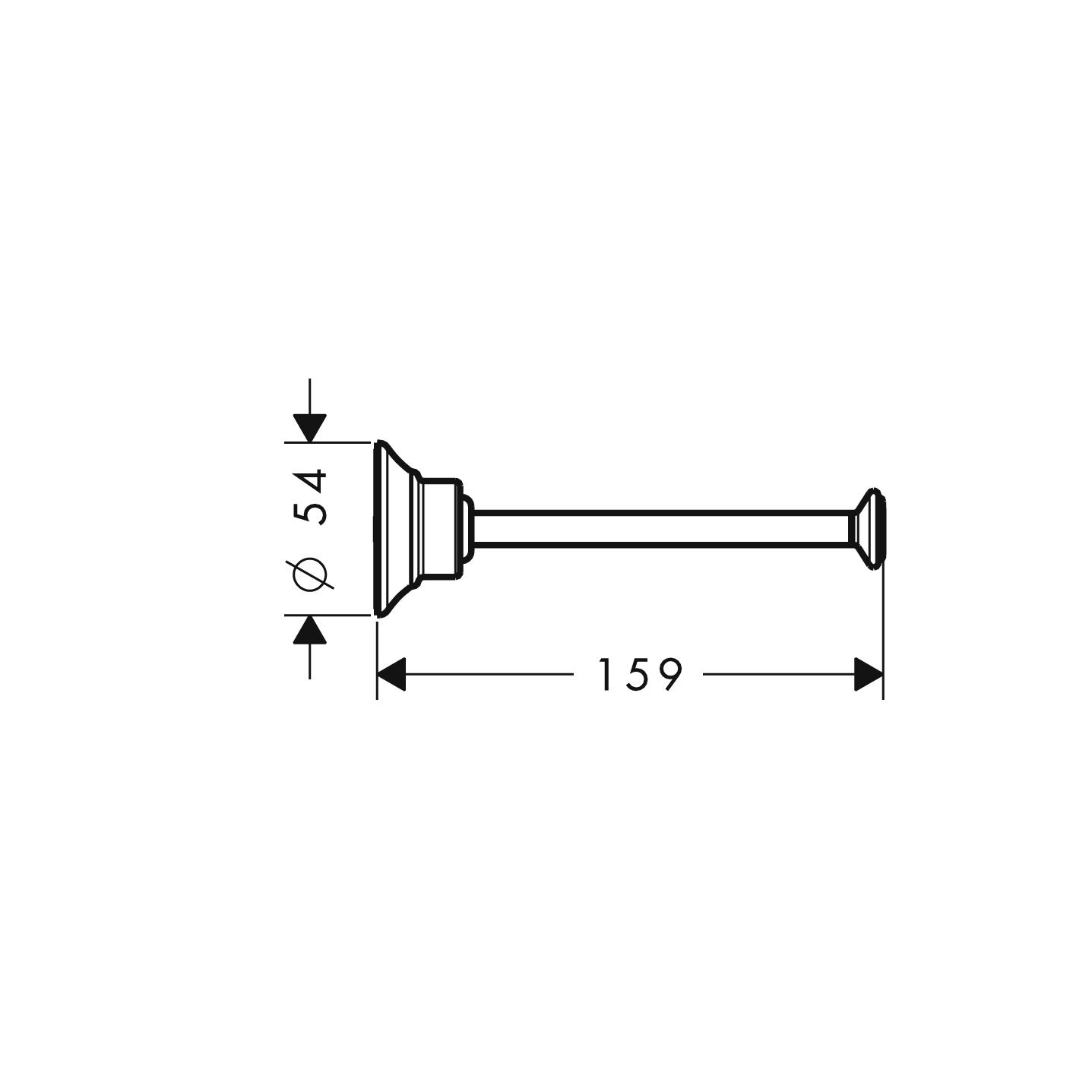 hansgrohe Papierrollenhalter Axor Montreux 159mm, ohne Deckel, Metall, Wandmontage, Edelstahl Finish
