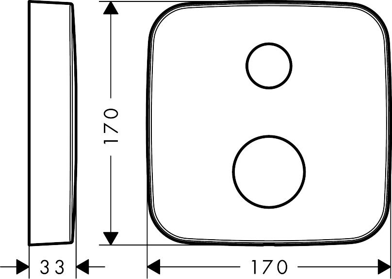 hansgrohe Verlängerungsrosette Axor 2-Loch, softsquare, Mengenregulierungspfeil, Edelstahl-Optik